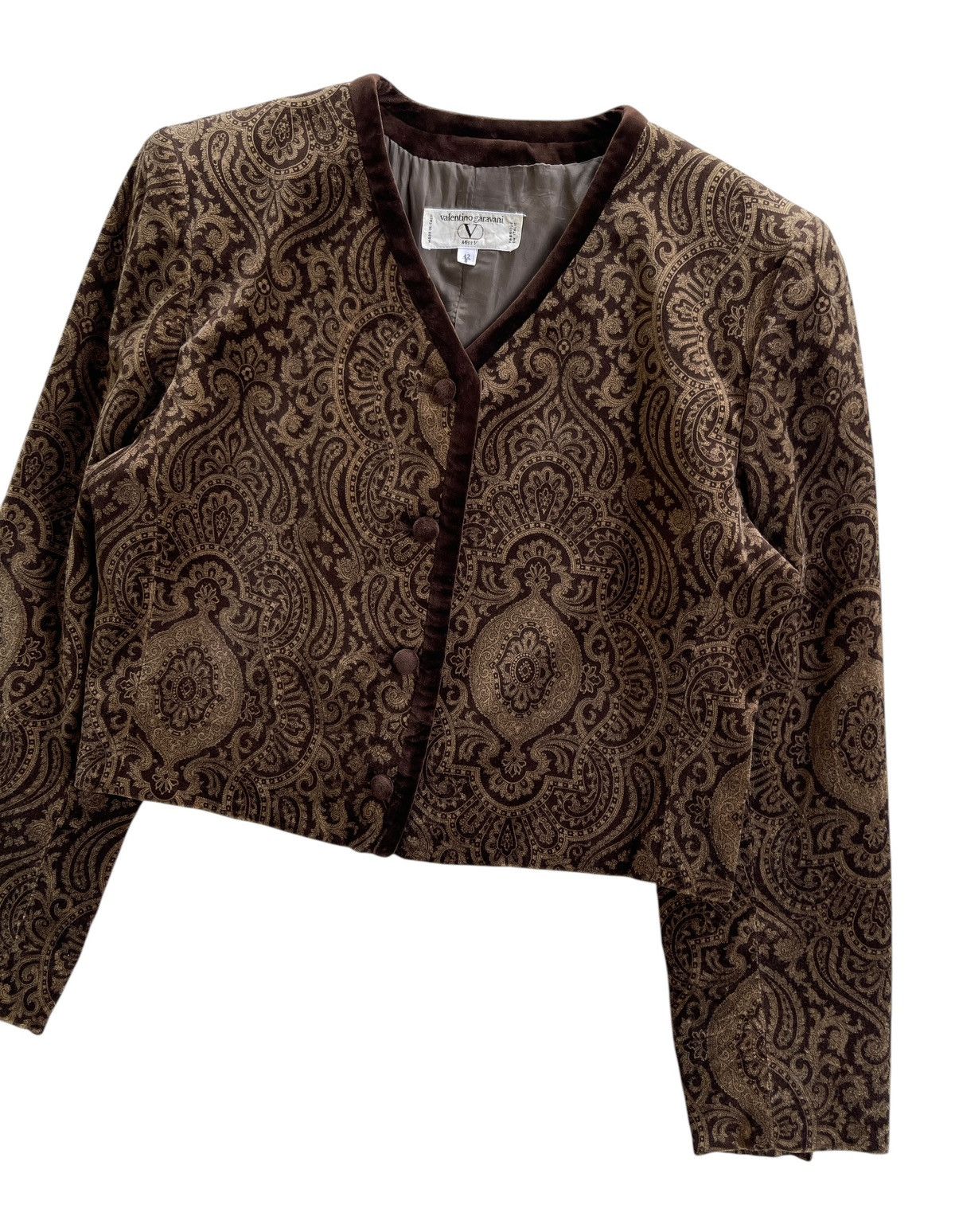 Valentino Valentino Garavani Paisley Cropped Velvet Jacket Size M / US 6-8 / IT 42-44 - 6 Thumbnail
