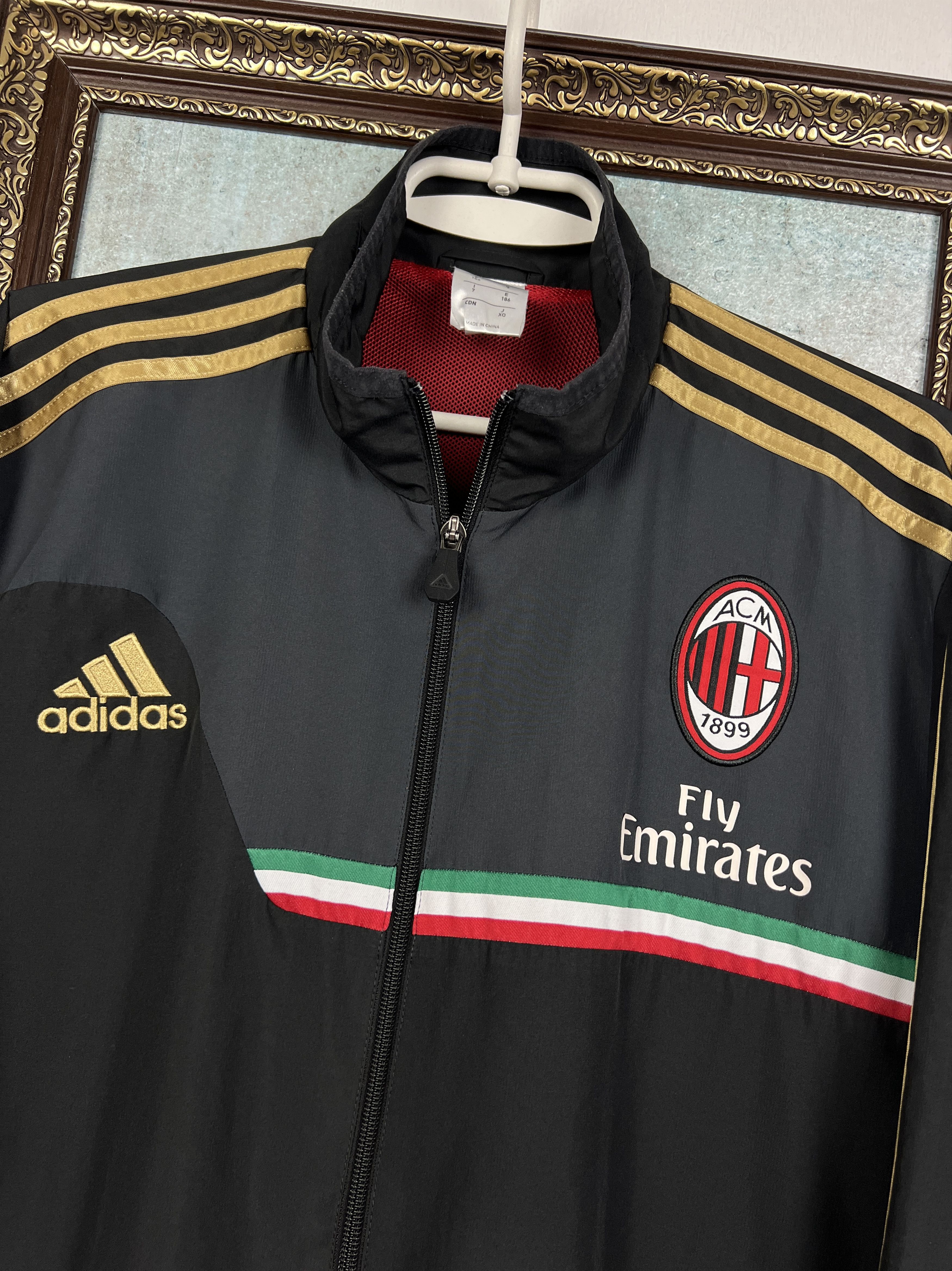 Adidas Vintage AC Milan Football Jacket Soccer Track Top Zip Maglia Size US L / EU 52-54 / 3 - 3 Thumbnail