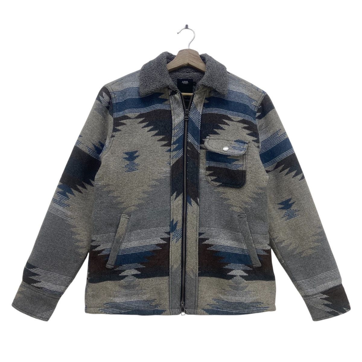 Japanese Brand Azul by Moussy Street Fashion Native Fleece Sherpa Jacket Size US S / EU 44-46 / 1 - 1 Thumbnail