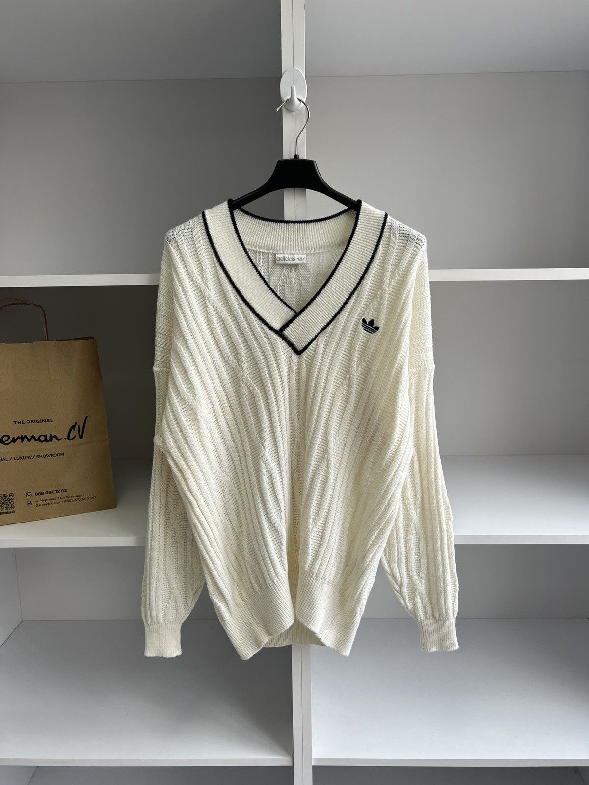 Adidas × Vintage Vintage Adidas Knitted Wool 90s Sweater Size US L / EU 52-54 / 3 - 2 Thumbnail