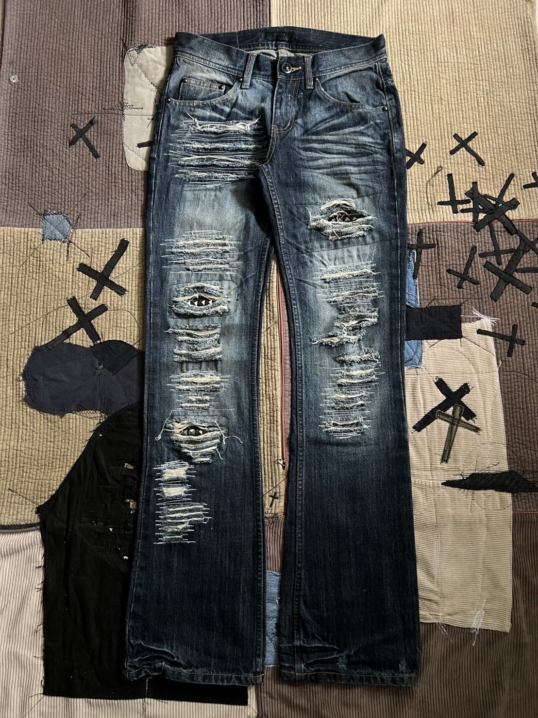 Japanese Brand Archive* Midas Studded Flared Pants Size US 31 - 2 Thumbnail