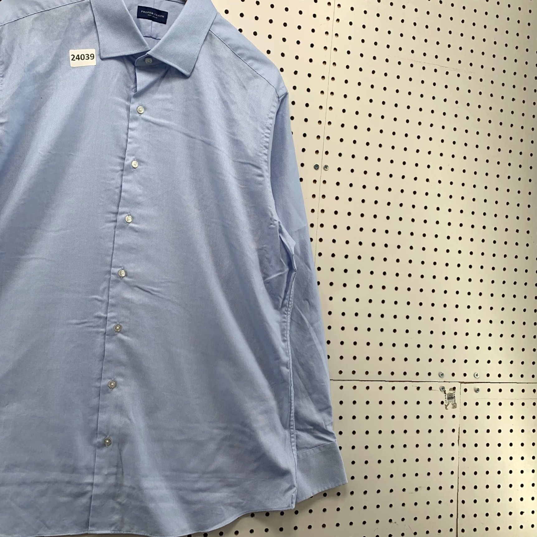 Proper Cloth Proper Cloth Shirt Mens Solid Blue Long Sleeve 2XL Cotton 19.2 Neck 25x31.5 Button-Up Size US XXL / EU 58 / 5 - 4 Thumbnail