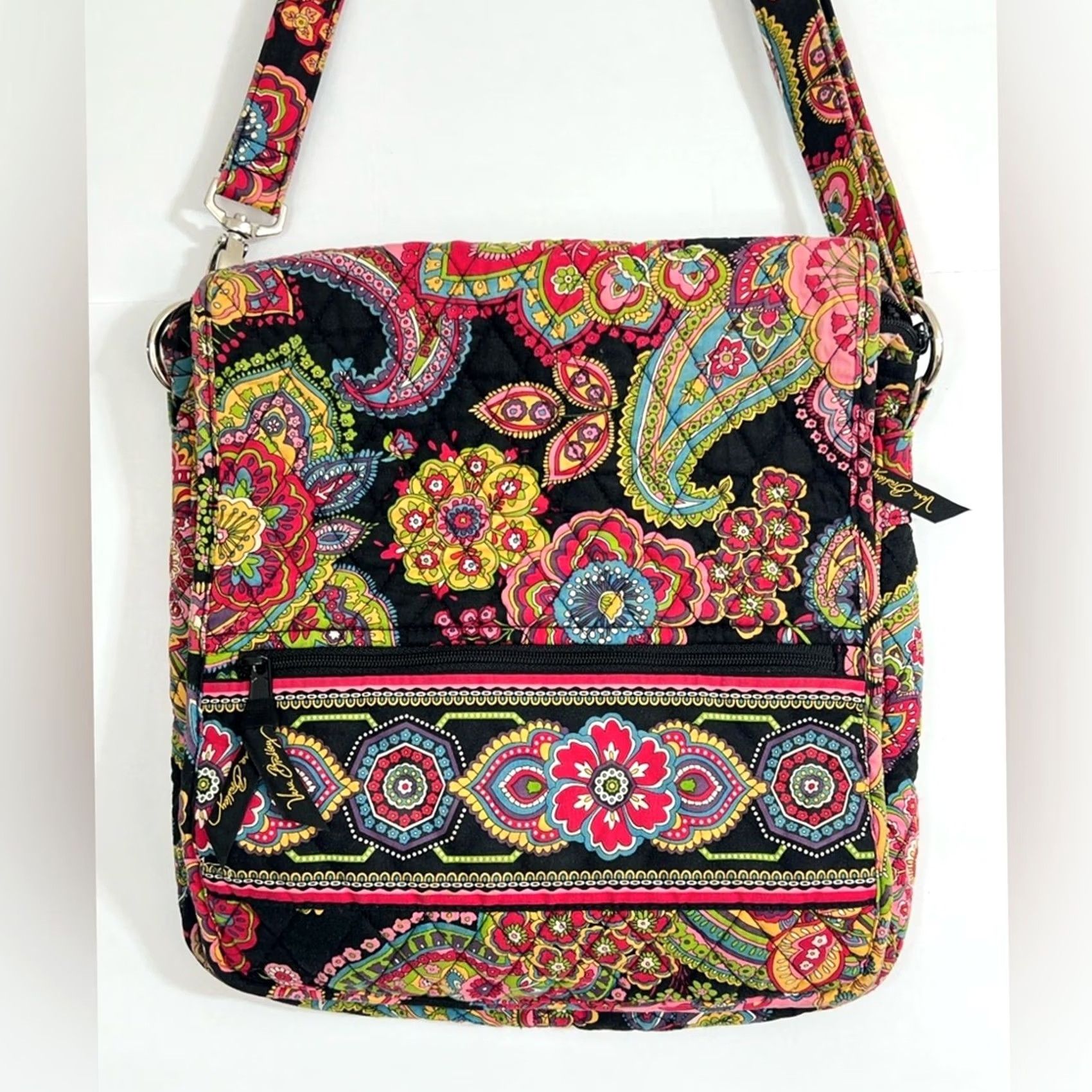 Vera Bradley Vera Bradley Purse Crossbody Retired Symphony In Hue Paisley Black Cotton Women's Size ONE SIZE - 3 Thumbnail