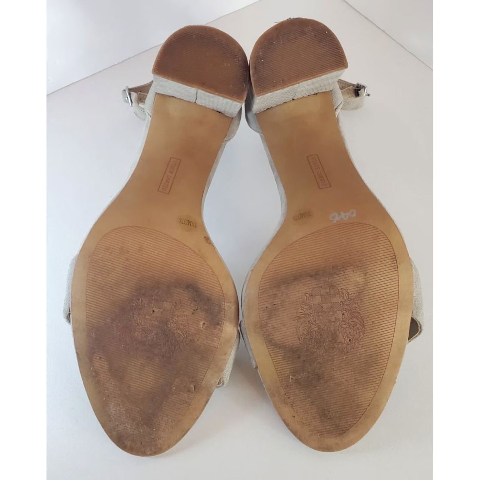Vince Camuto Vince Camuto Womens Beige Suede Strappy Block Heel Ankle 7.5 Business Size US 8 / IT 38 - 7 Thumbnail