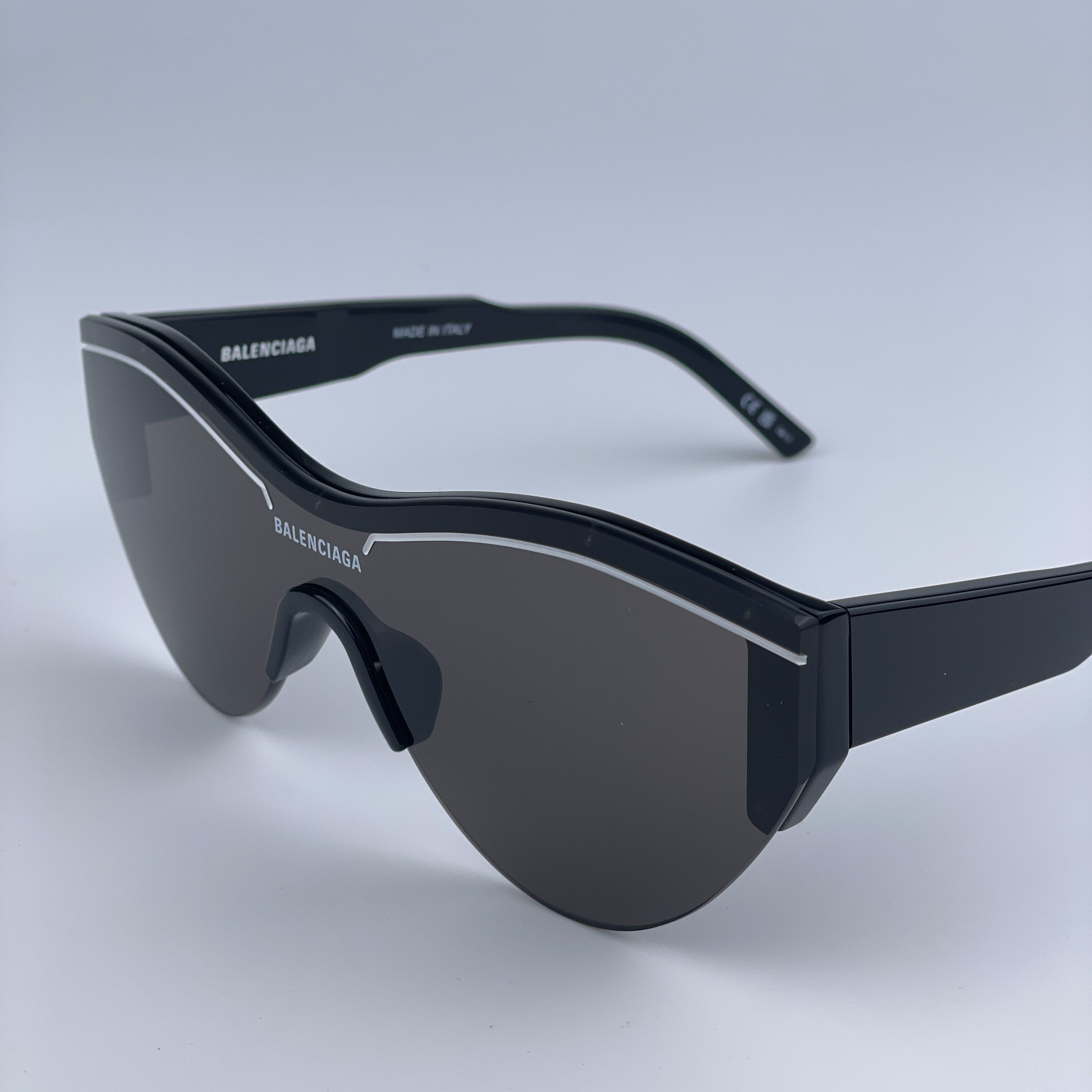 Balenciaga NEW Balenciaga BB0004S 001 Grey Shield Unisex Sunglasses Size ONE SIZE - 8 Thumbnail