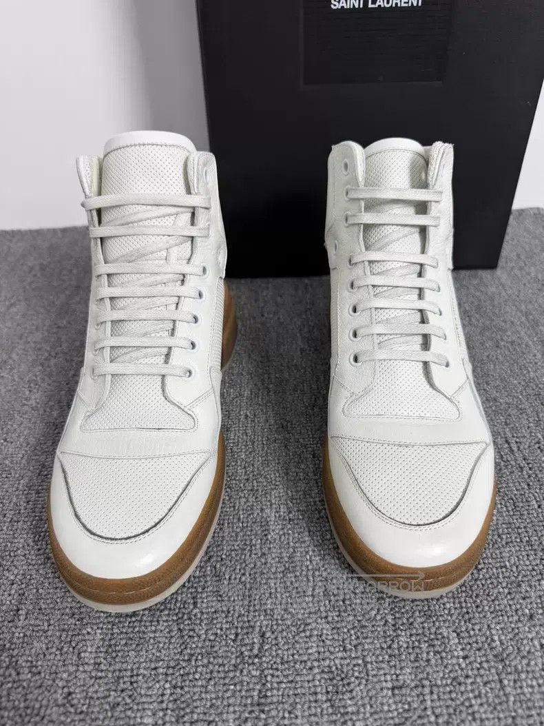 Saint Laurent Paris Saint Laurent Paris Rubber Sole White High Top Casual Shoe Size US 7.5 / EU 40-41 - 2 Thumbnail
