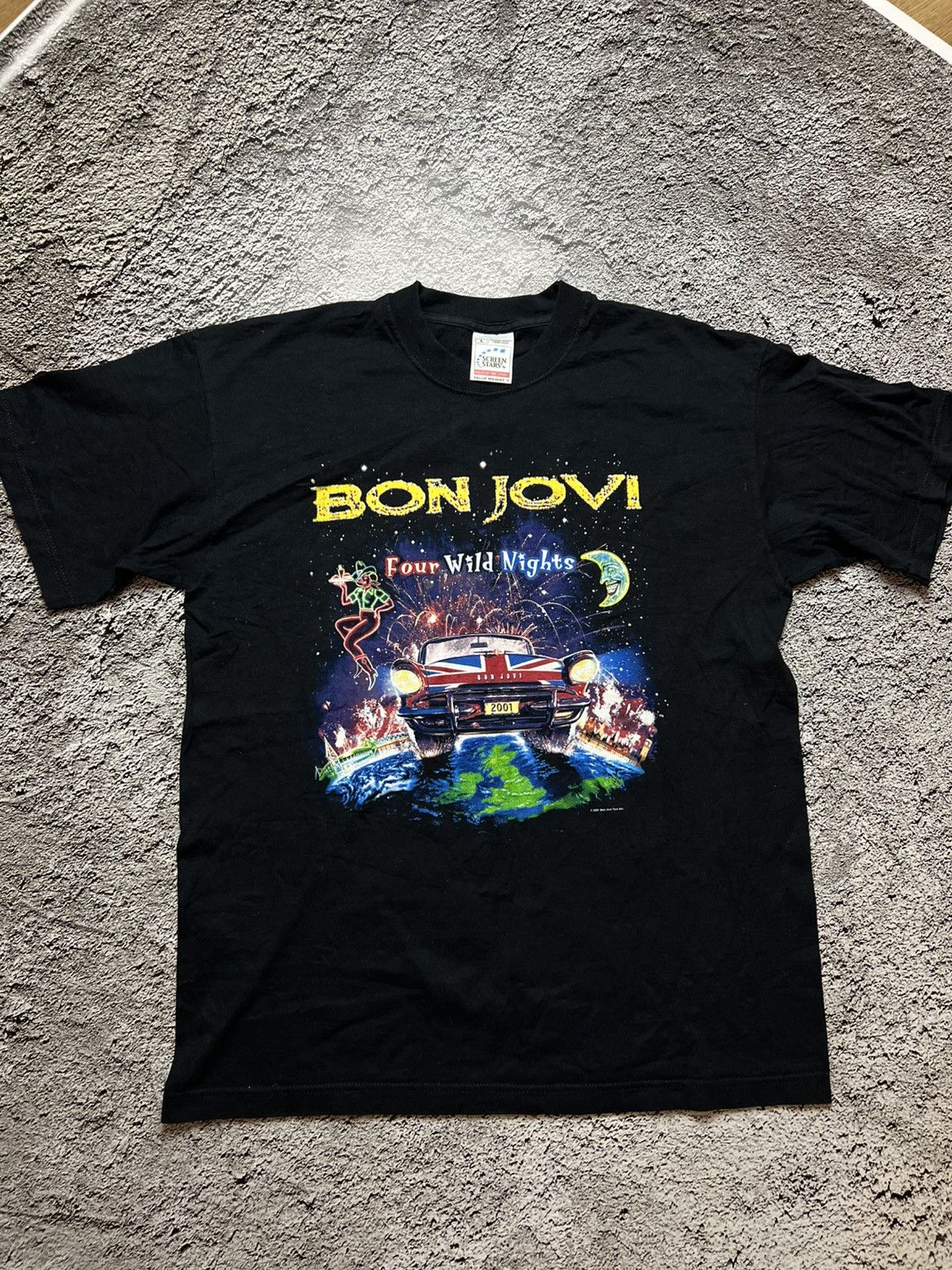 Vintage 2001 Bon Jovi four wild nights tour screen stars t shirt Size US L / EU 52-54 / 3 - 1 Thumbnail