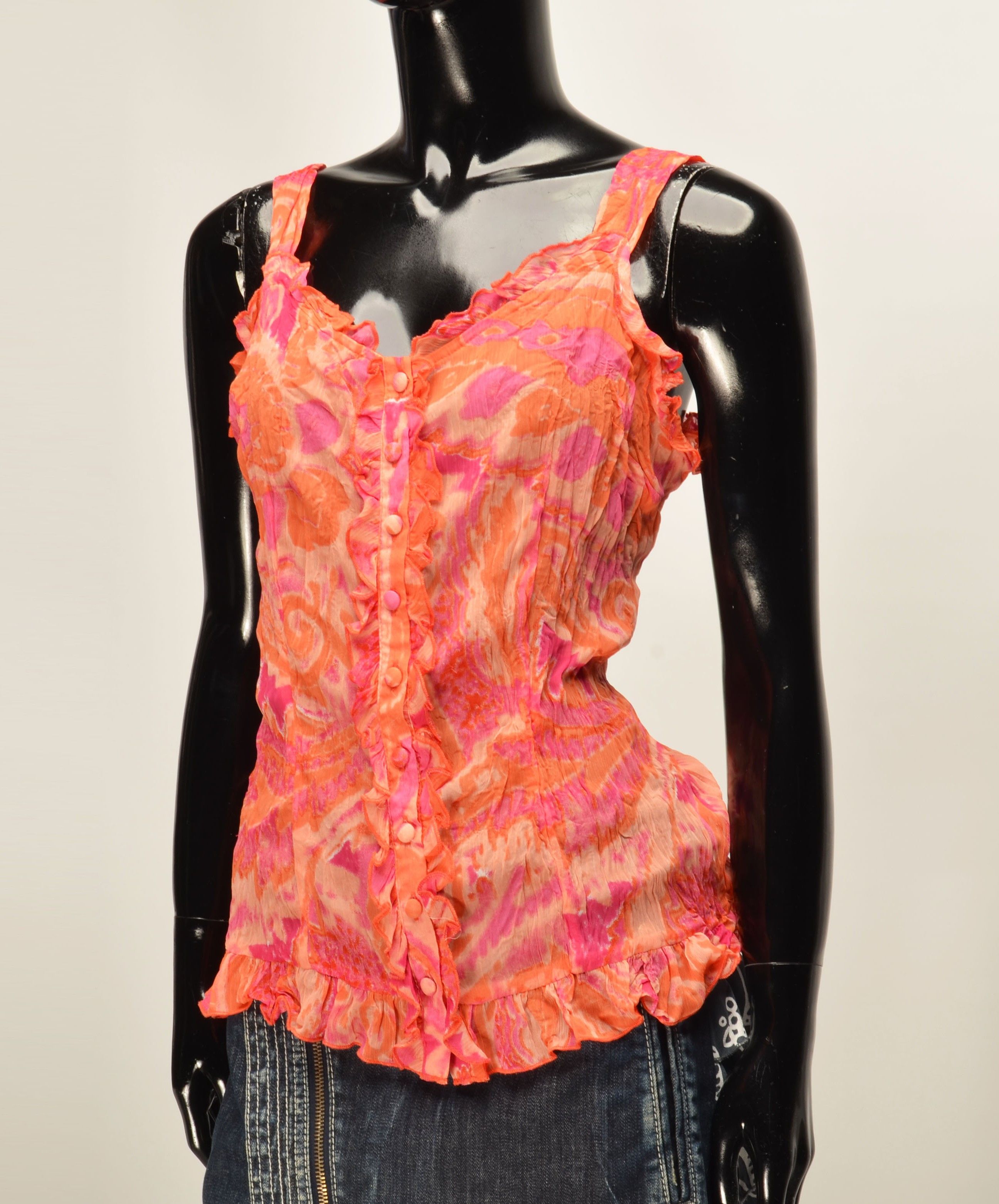 Vintage Vintage Per Una Y2K 2000's Fairy Mesh Ruffle Top Size M / US 6-8 / IT 42-44 - 7 Thumbnail