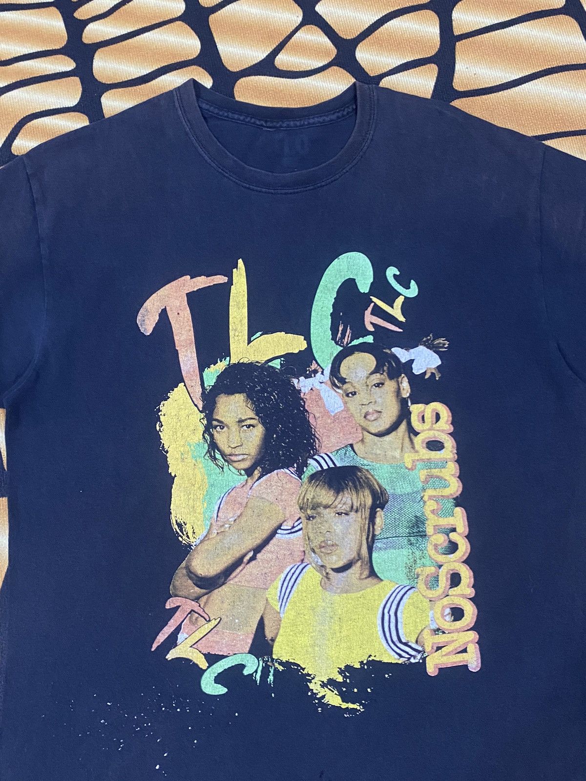 Band Tees × Rap Tees × Vintage RARE Y2K TLC RAP TEE FADED BLACK TSHIRT Size US M / EU 48-50 / 2 - 5 Thumbnail