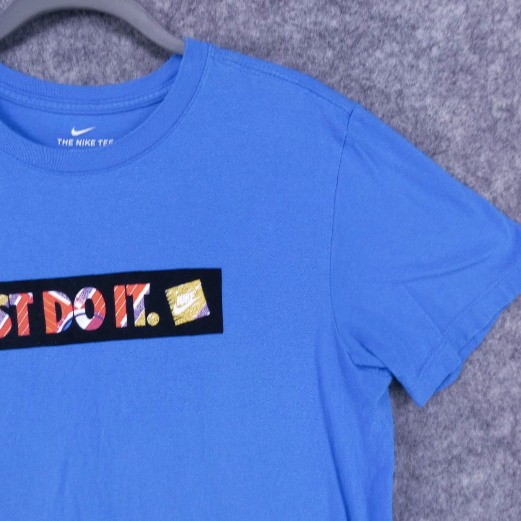 Nike Nike Shirt Mens Medium Short Sleeve Pullover Blue Spell Out Just Do It Logo Size US M / EU 48-50 / 2 - 6 Thumbnail