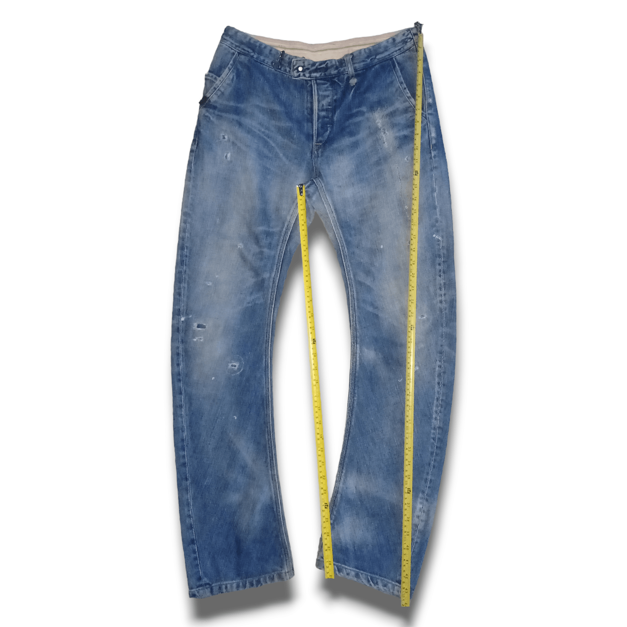 Japanese Brand Vintage Japanese Brand Buckle Back Distressed Curve Jeans Size US 31 - 9 Thumbnail