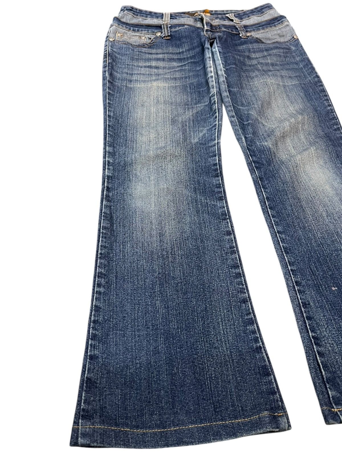 Japanese Brand Vintage Cuttle Double Waist Flare Denim Size US 31 - 3 Thumbnail