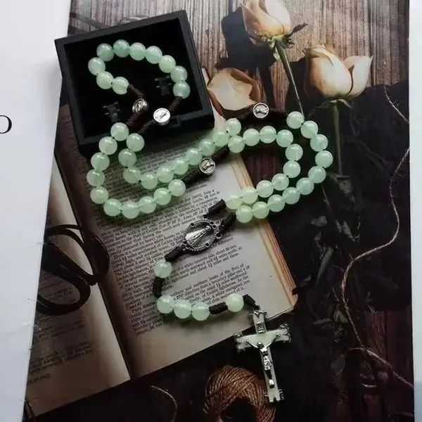 Japanese Brand Saint Benedict Rosary Necklace Chain Catholic Church Jesus Size ONE SIZE - 4 Thumbnail