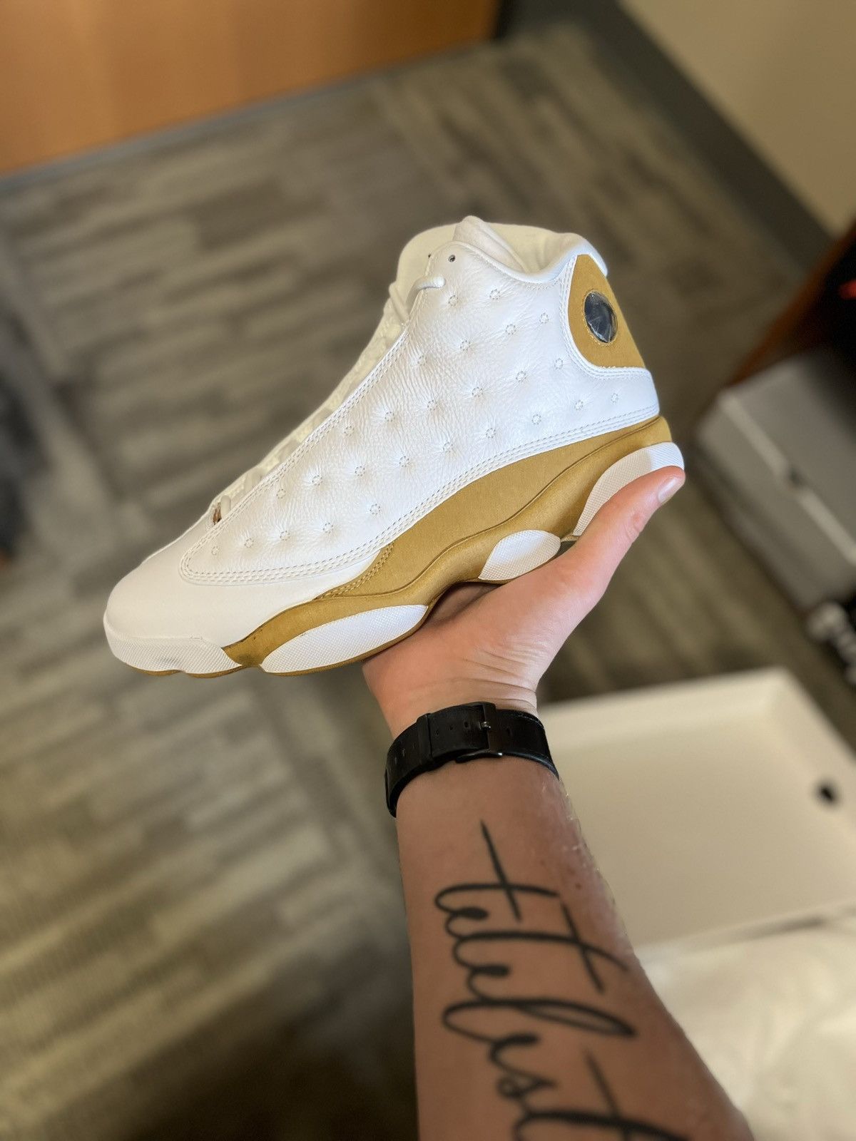 image of Jordan Brand 13 Wheat Shoes in White, Men's (Size 10)