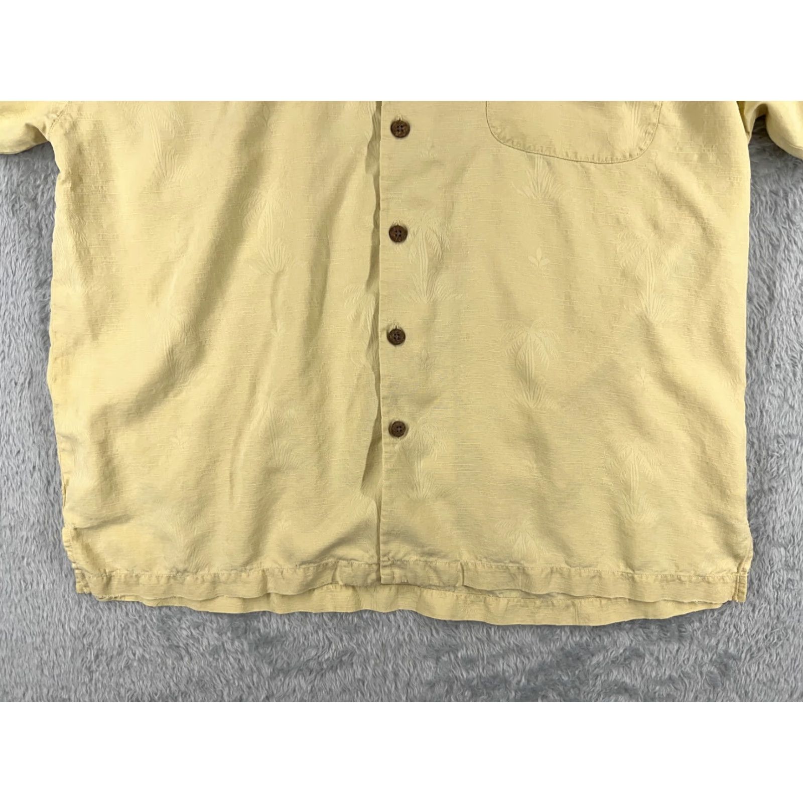 Tommy Bahama Tommy Bahama Shirt Men Extra Large Yellow Short Palm Hawaiian 100% Silk Beach Up Size US XL / EU 56 / 4 - 5 Thumbnail