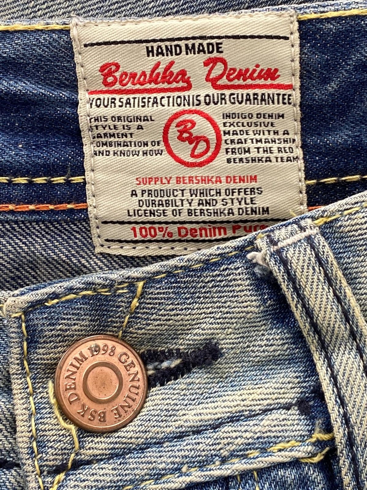 Bershka Bershka Faded Wash Patchwork Style Skinny Leg Jeans Size US 30 / EU 46 - 10 Thumbnail