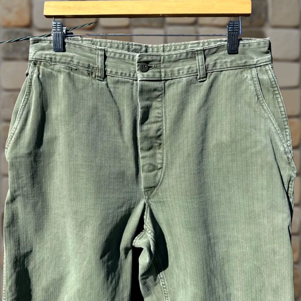 Vintage VINTAGE USMC 50s HBT Herringbone P-53 Trouser Pants CHINO Size 32x28 MEN Green Mens Size US 32 / EU 48 - 1 Thumbnail