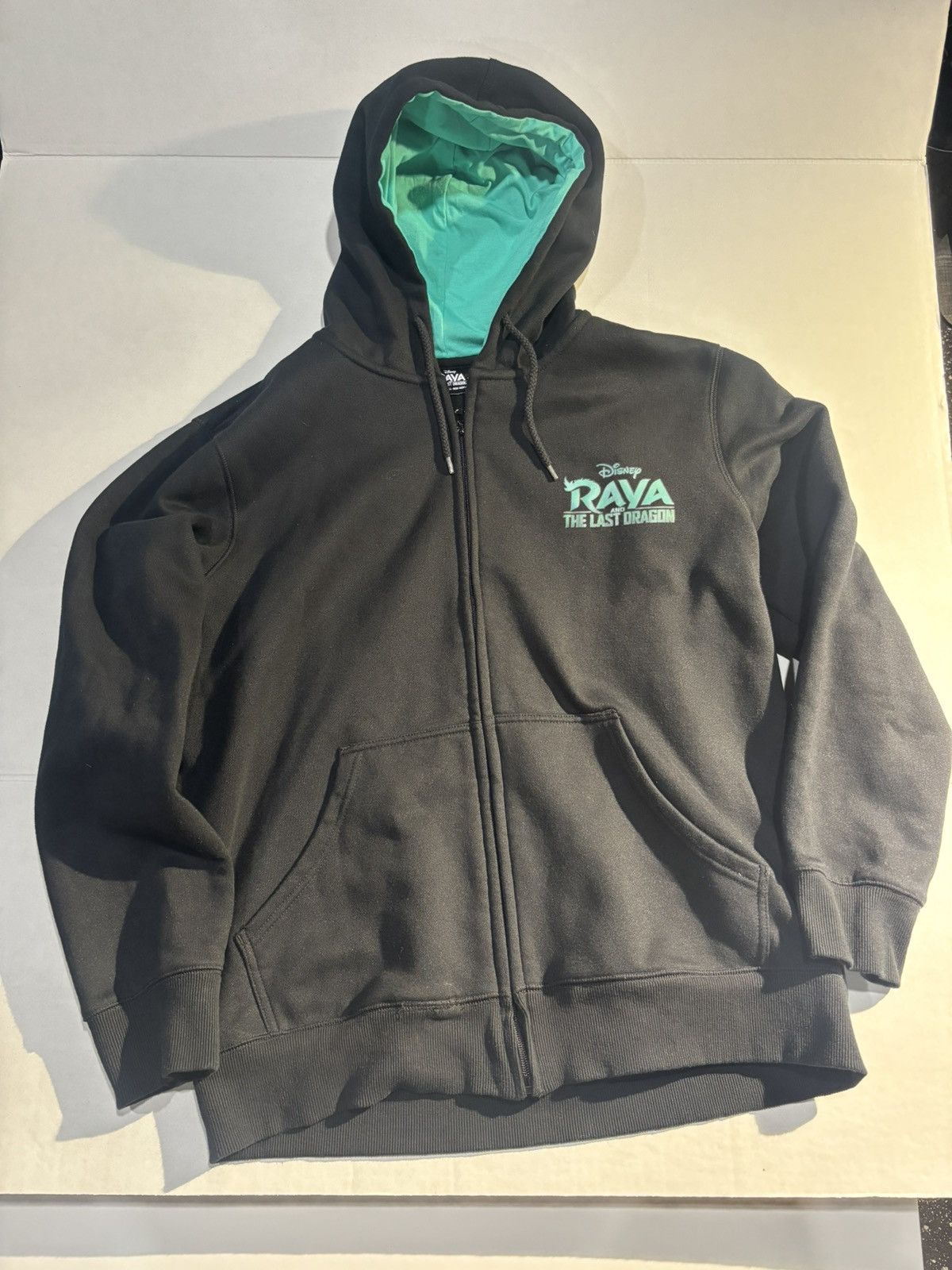 Disney Raya And The Last Dragon Black and Teal Zip Up Hoodie sz XL Size US XL / EU 56 / 4 - 6 Thumbnail