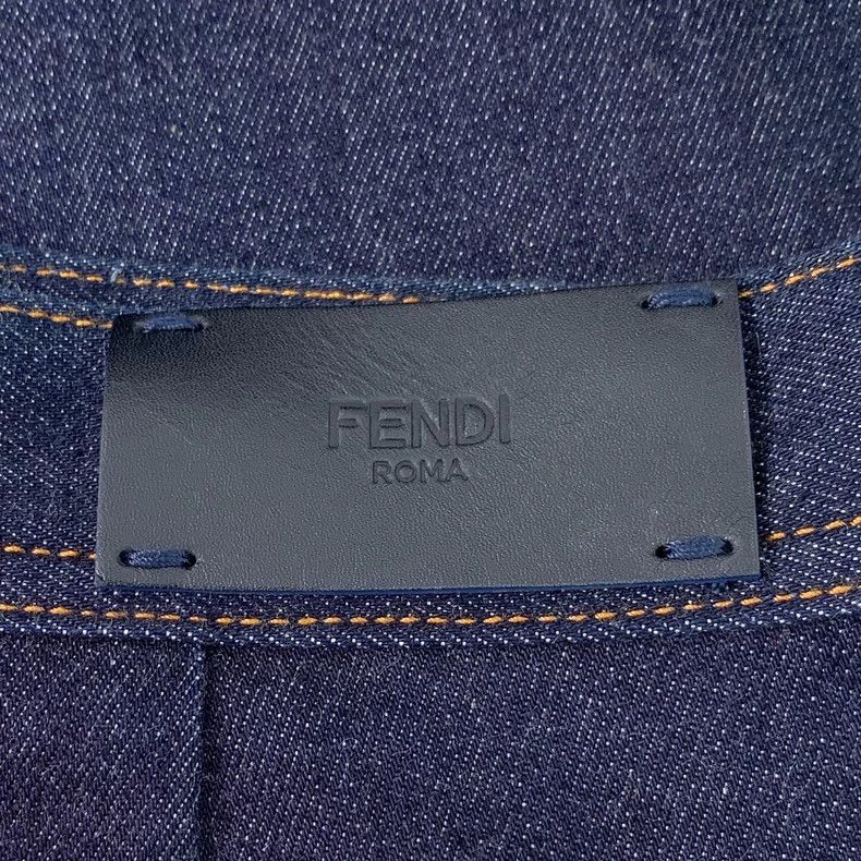 Fendi FENDI Deep blue cotton denim wide-leg trousers Size 25" / US 0 / IT 36 - 5 Thumbnail