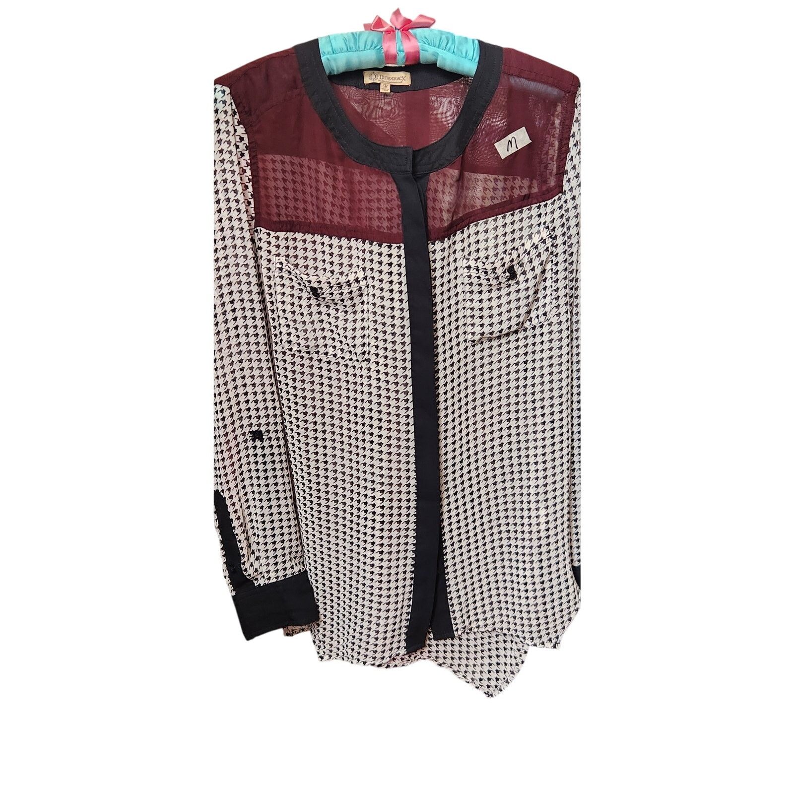 Vintage Vintage DEMOCRACY houndstooth blouse Womens size Medium Size M / US 6-8 / IT 42-44 - 1 Thumbnail