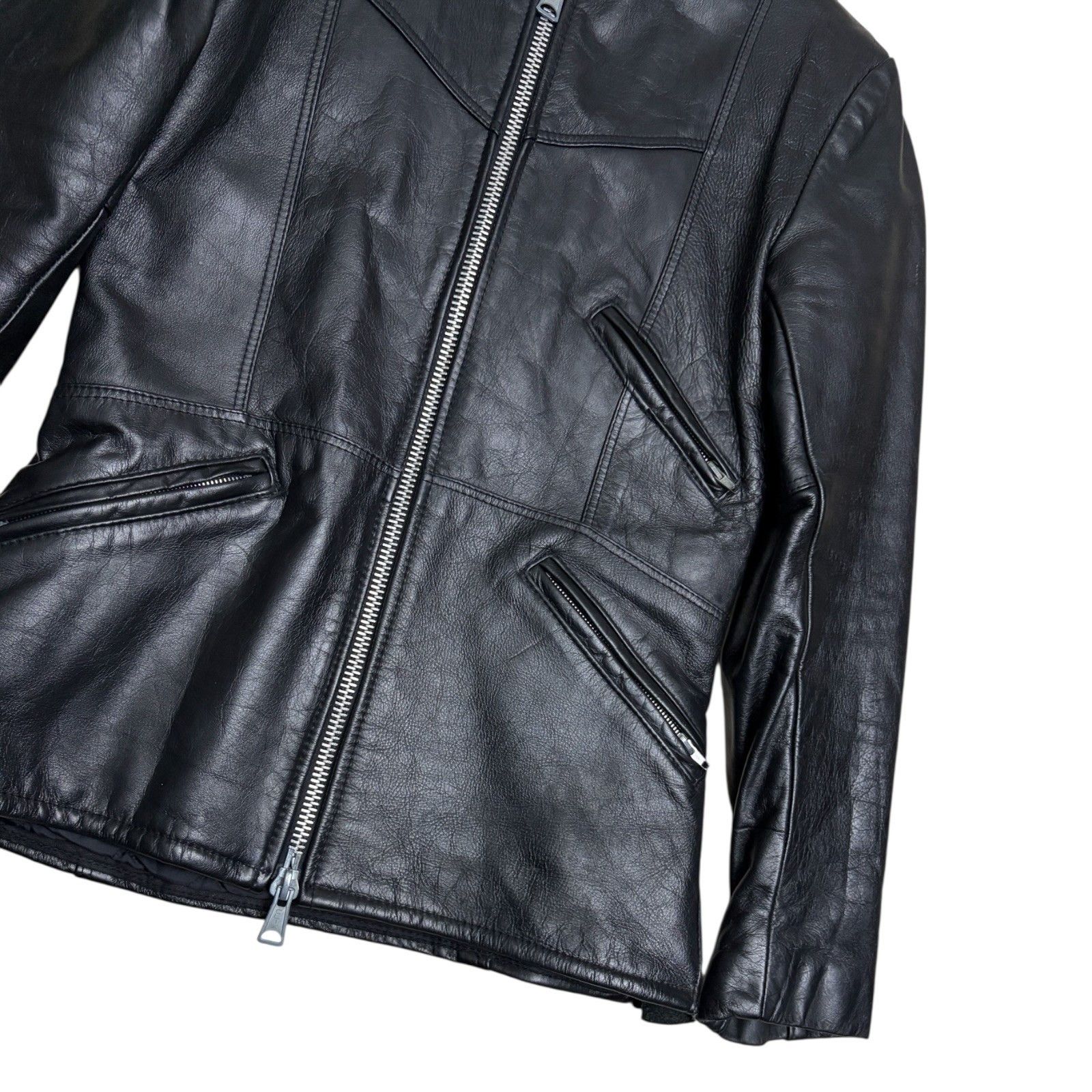 Bristol Studios BRISTOL Vintage Golden Crown LEATHER Luxury Jacket Small Size S / US 4 / IT 40 - 6 Thumbnail