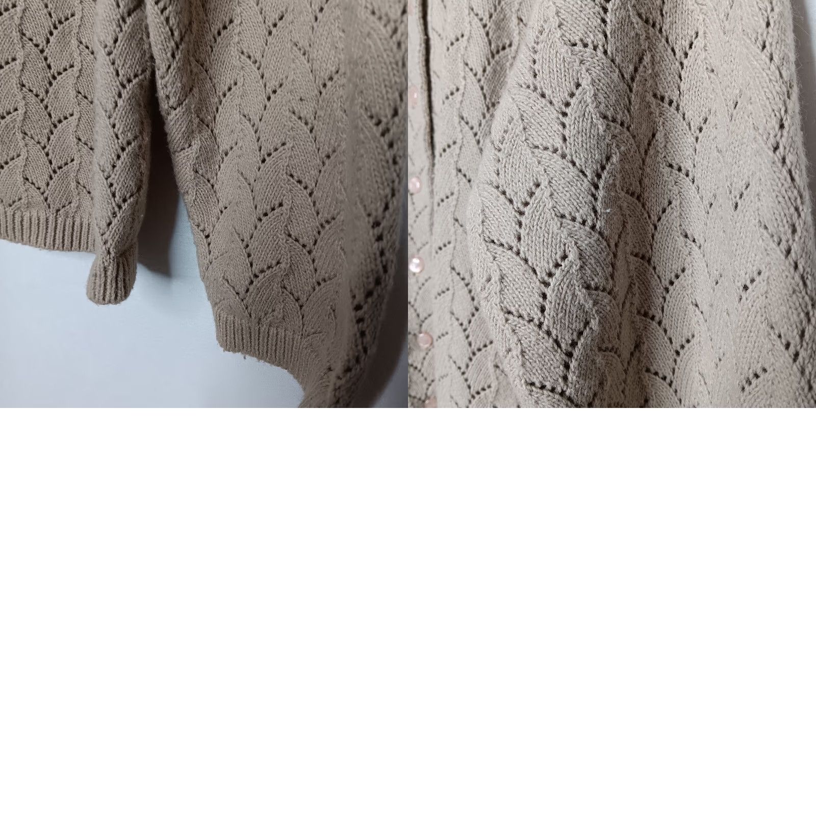 Vintage VINTAGE Bentley Cardigan Sweater Women L Beige Knit Round Neck Long Sleeve Regular Machine Washable Size L / US 10 / IT 46 - 9 Thumbnail