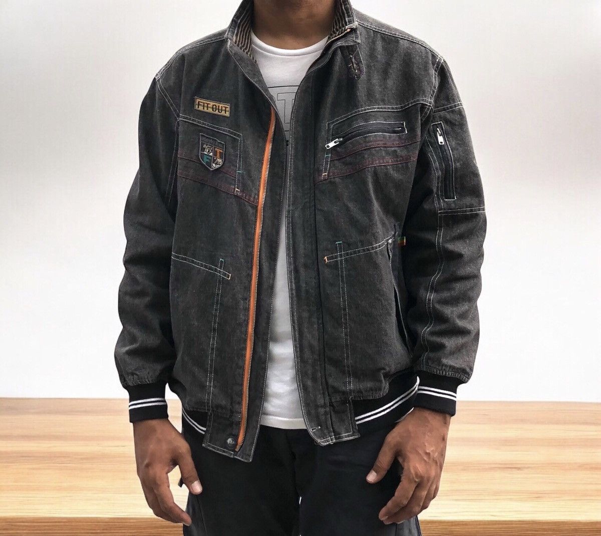 Vintage Vintage BON GIOVANE Denim Zipper Bomber Jacket Size US M / EU 48-50 / 2 - 6 Thumbnail