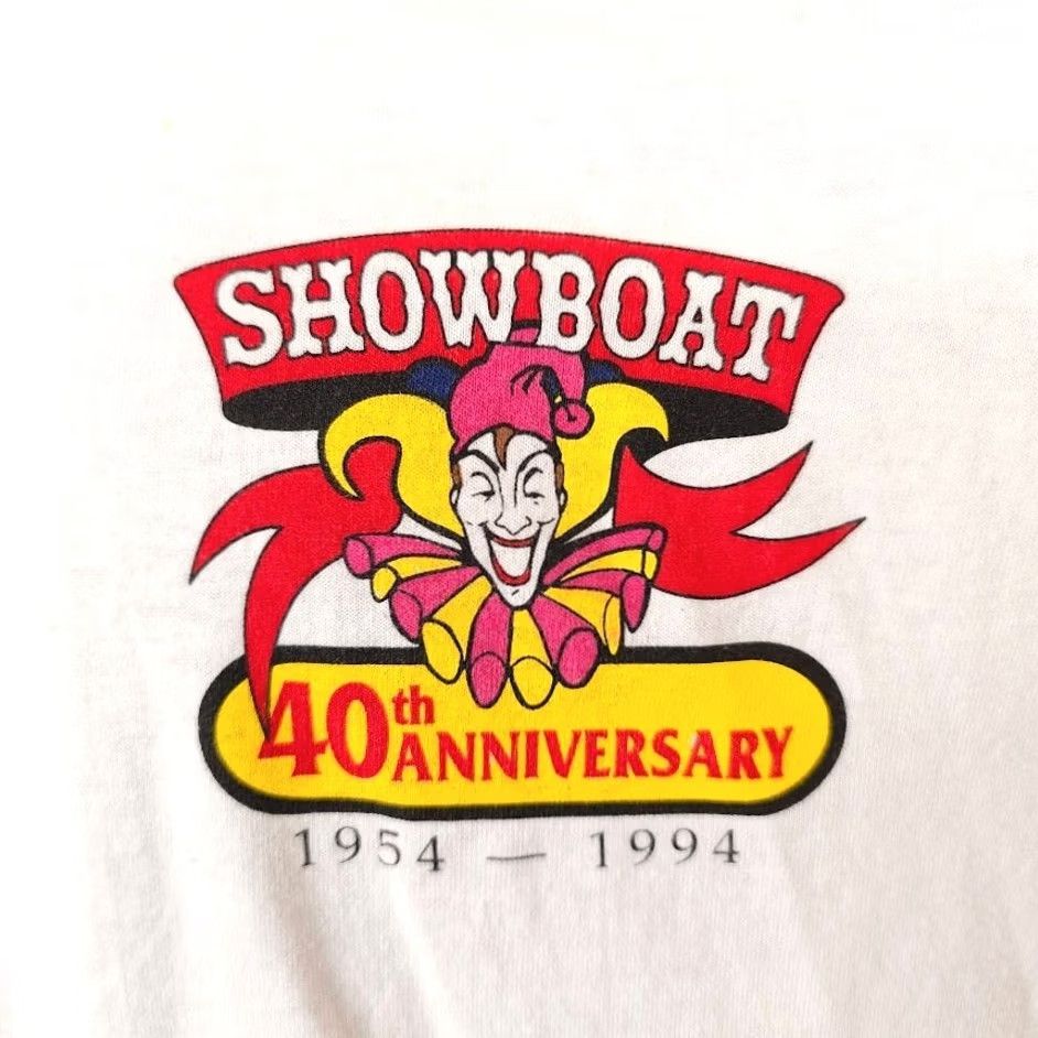 Hanes VINTAGE Hanes Showboat Casino T Shirt Mens Size M White 90s CLOSED Made In USA Mens Size US M / EU 48-50 / 2 - 3 Thumbnail