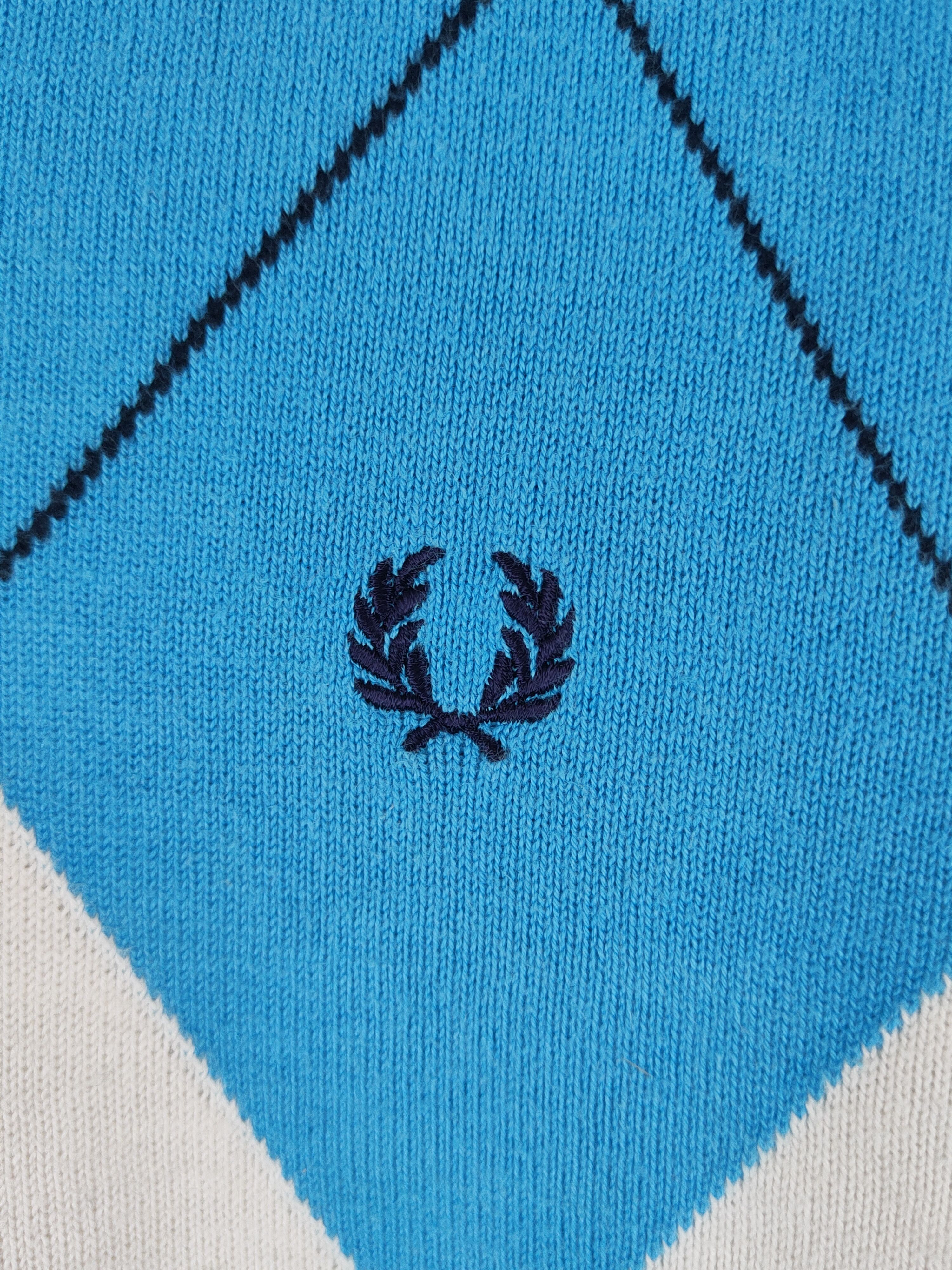 Fred Perry DL Fred Perry White Blue Knitwear Sweatshirts #46-126 Size US S / EU 44-46 / 1 - 3 Thumbnail