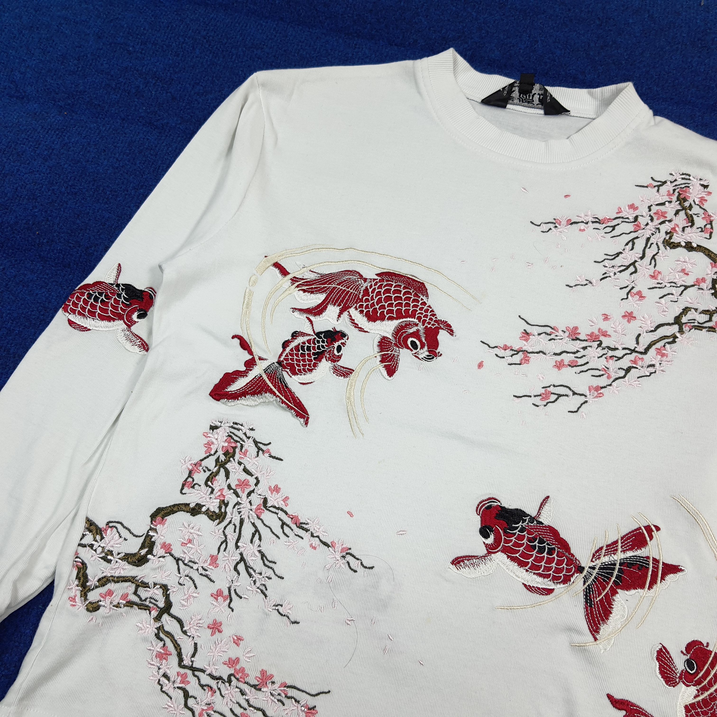 Japanese Brand Vintage Karu-Toh Japanese Goldfish Embroidered Shirt C292N6 Size US M / EU 48-50 / 2 - 2 Thumbnail