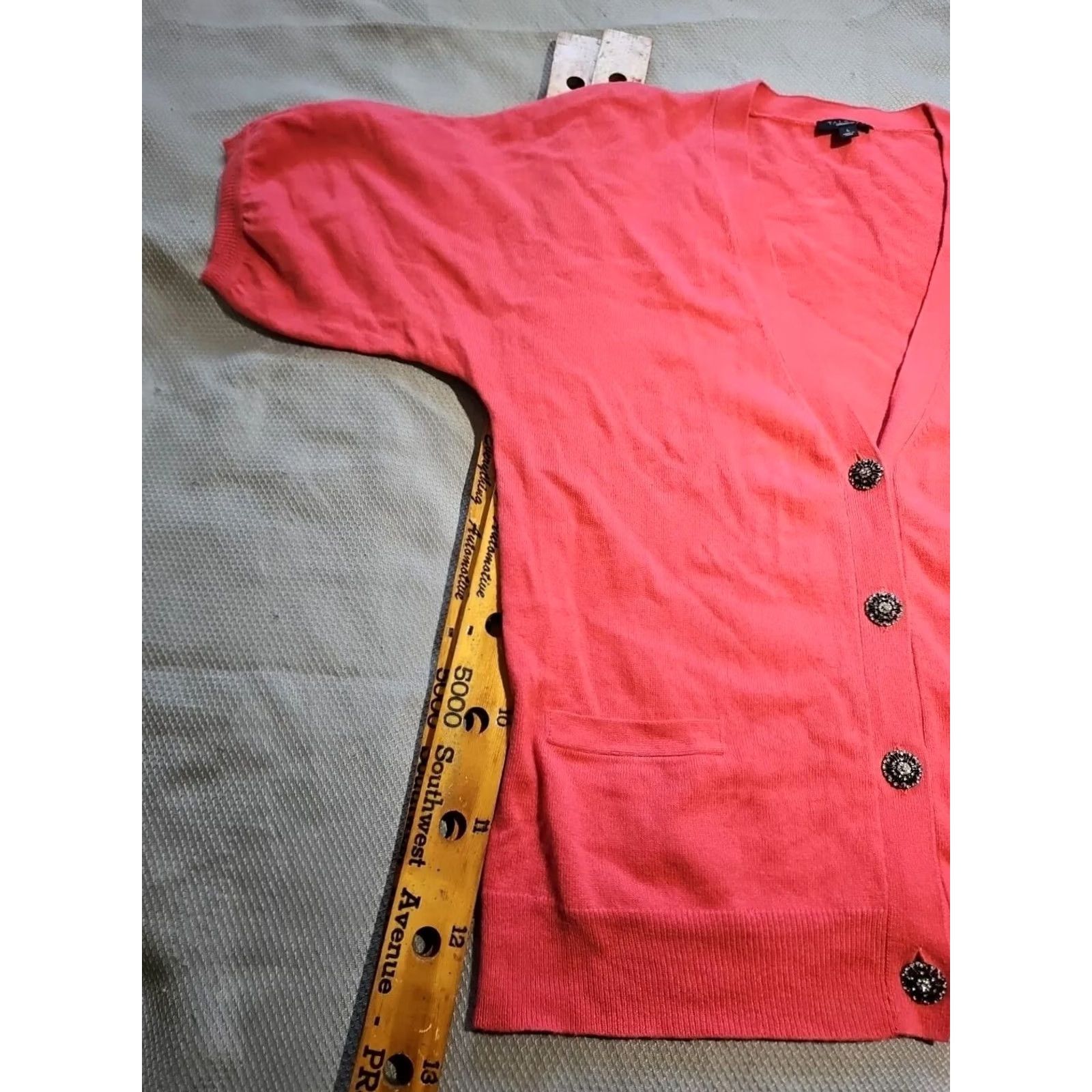 Talbots Talbots Cardigan Womens Large Pink Cotton Angora Cashmere Wool Knit 3/4 Sleeve V-Neck Button Sweater Size L / US 10 / IT 46 - 3 Thumbnail