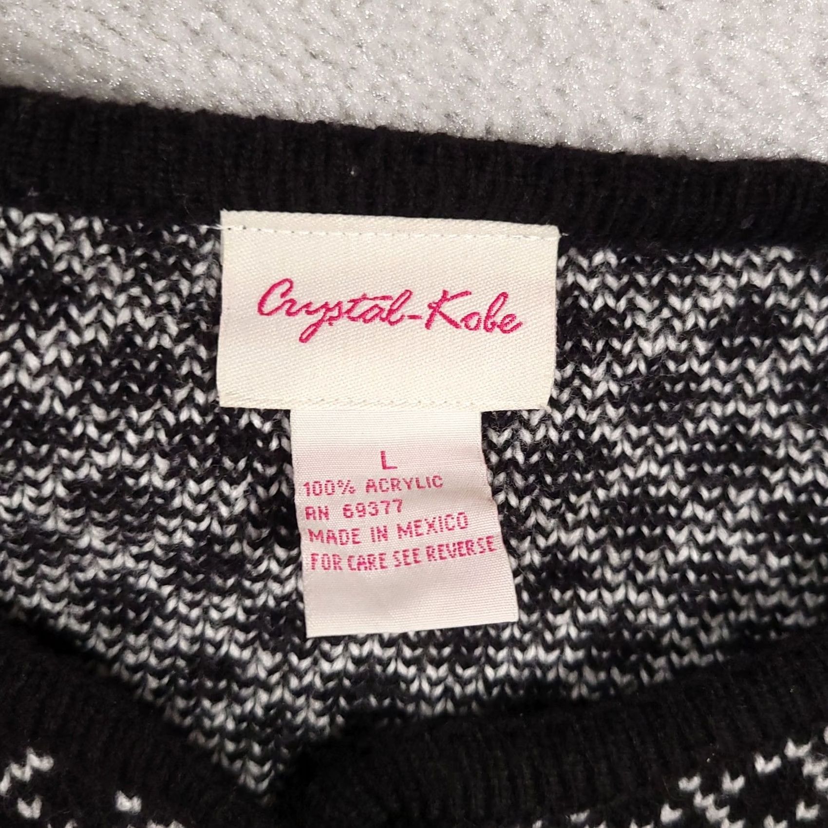 Vintage VINTAGE Crystal-Kobe Sweater Cardigan Womens Large Black White Pockets Knit Gold Buttons 90s Womens Size L / US 10 / IT 46 - 6 Thumbnail