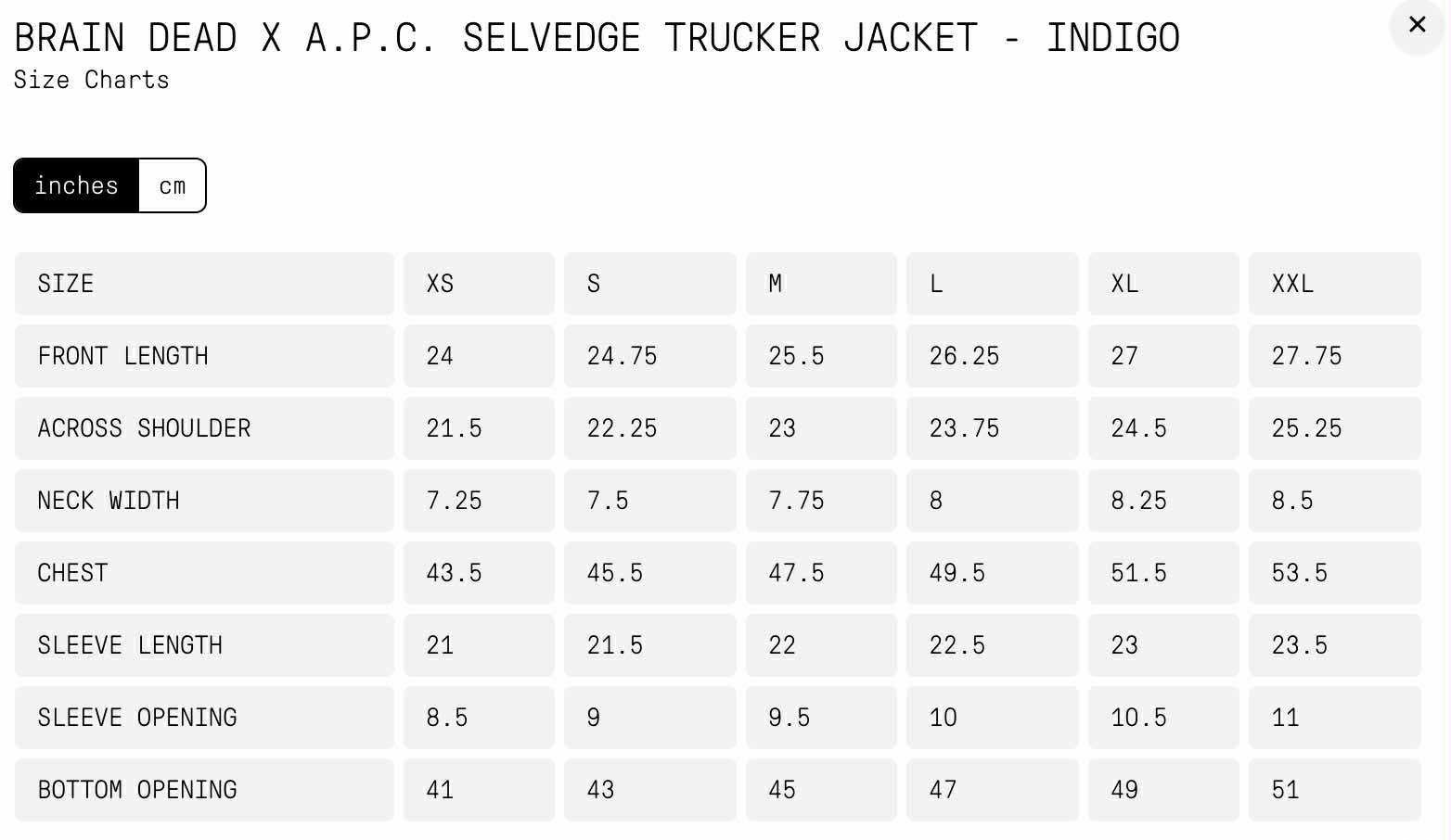 A.P.C. × Brain Dead Brain Dead x A.P.C. Selvedge Trucker Jacket - Indigo Size US S / EU 44-46 / 1 - 12 Thumbnail