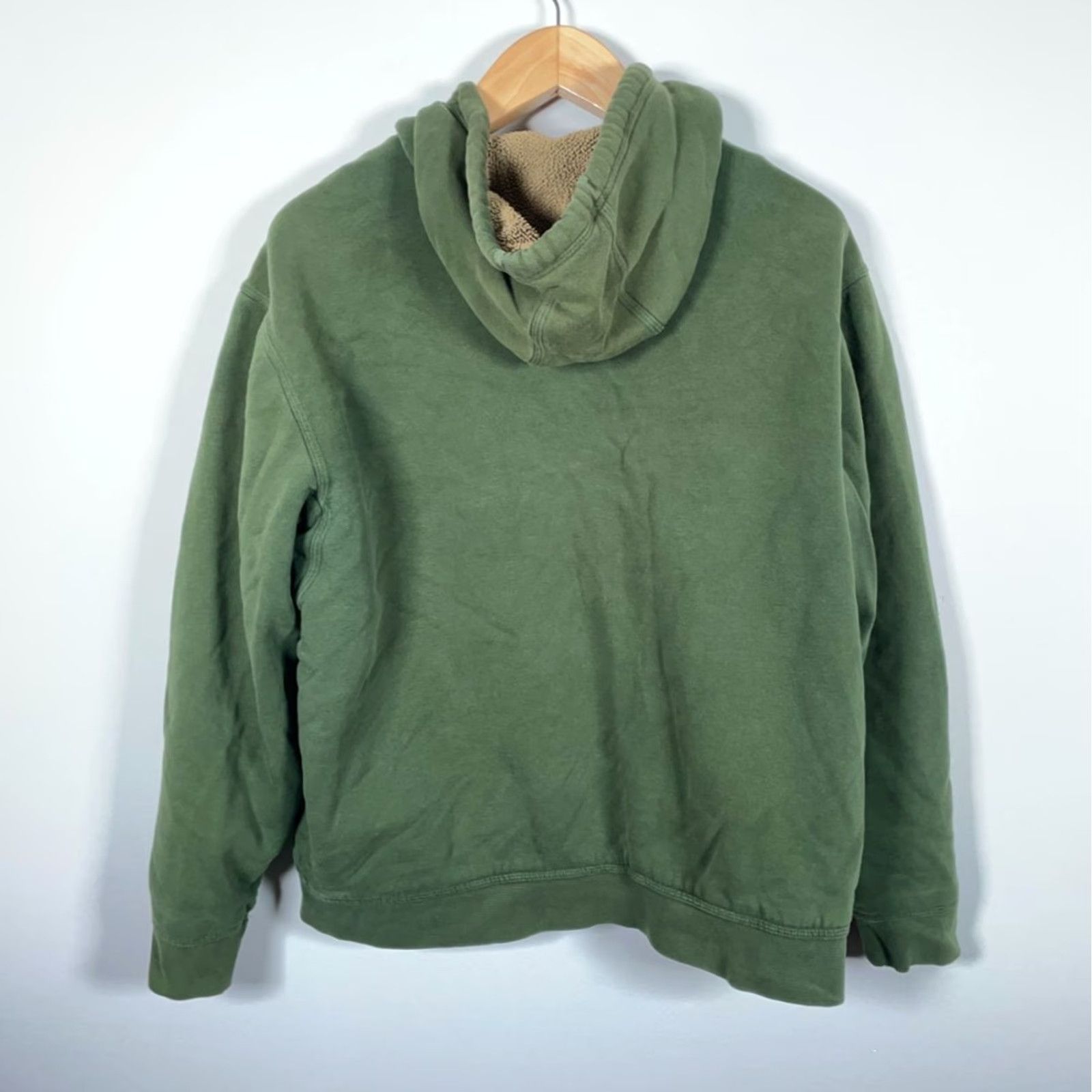 Vintage L.L. Bean Katahdin Iron Works Sherpa Zip Hoodie Men's Large Green Sweatshirt Size US L / EU 52-54 / 3 - 3 Thumbnail