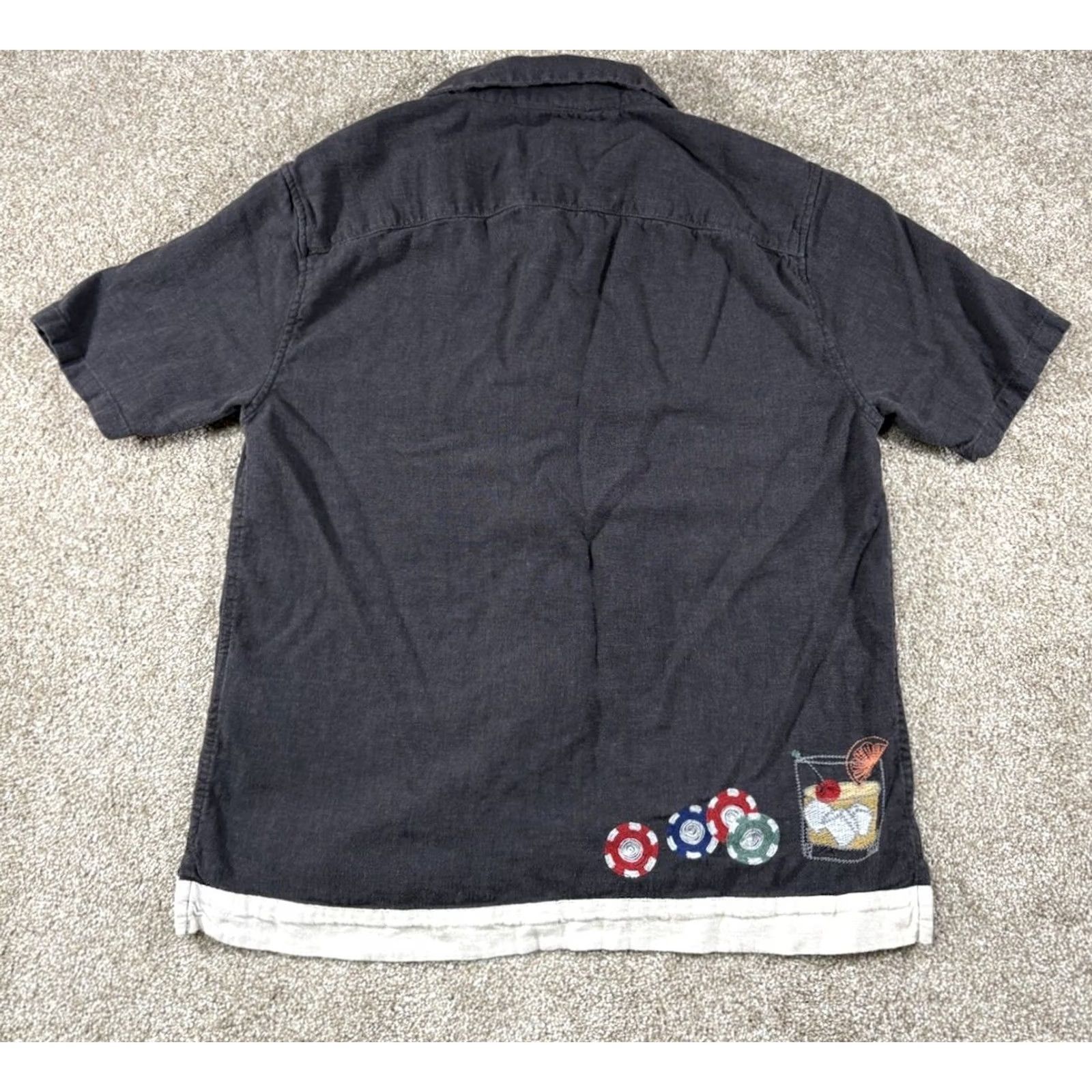 Abercrombie & Fitch Abercrombie & Fitch Shirt Black Linen Blend Poker Chips Dice Casino Embroidery Men’s S Size US S / EU 44-46 / 1 - 2 Thumbnail