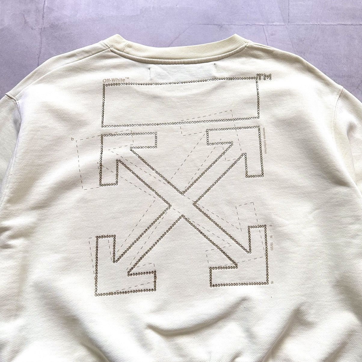Off-White FW19 Off White Diagonal Arrow Rhinestones Logo Sweatshirt Size M / US 6-8 / IT 42-44 - 4 Thumbnail