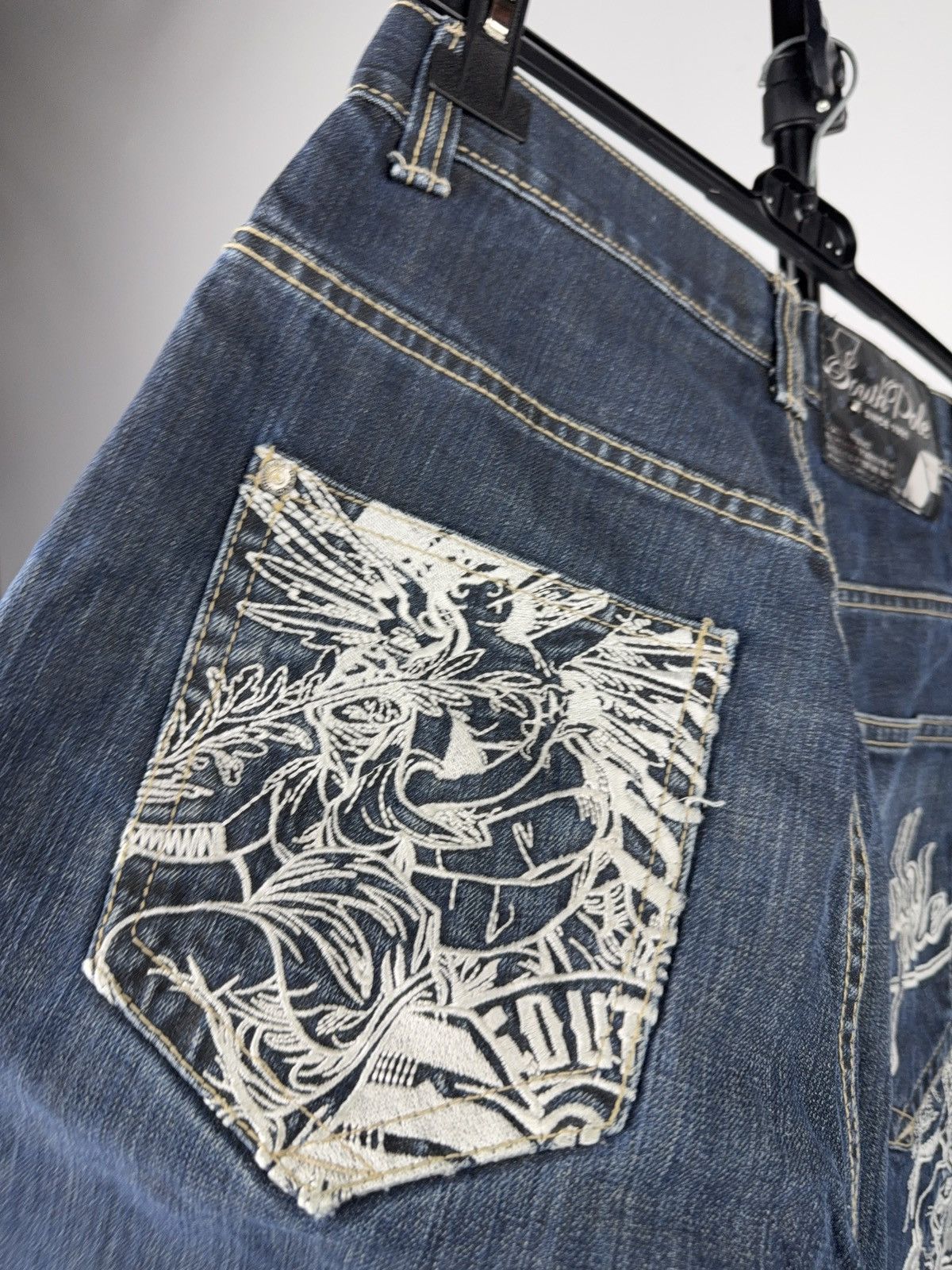 Southpole Crazy 00s South Pole Y2K Embroidered Denim Shorts Size 28 Size 28" / US 6 / IT 42 - 10 Thumbnail