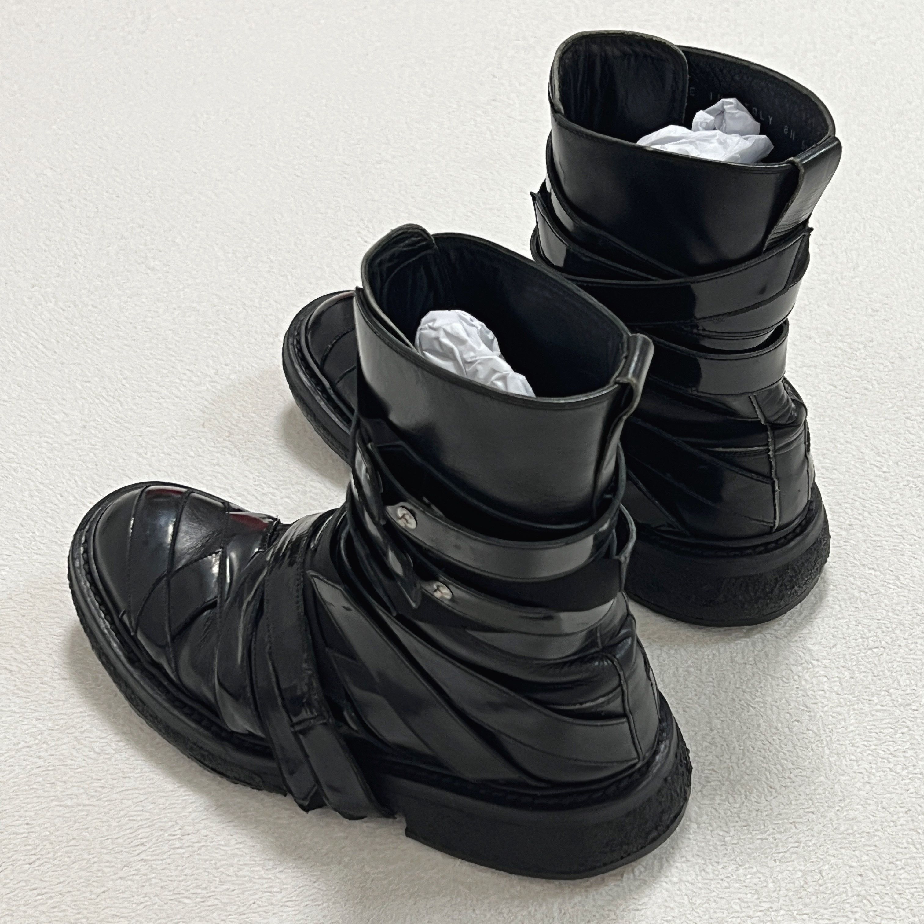 Dior Dior Homme 08AW "Lumiere Du Nord" Patent Leather Strap Boots Size US 7 / EU 40 - 3 Thumbnail