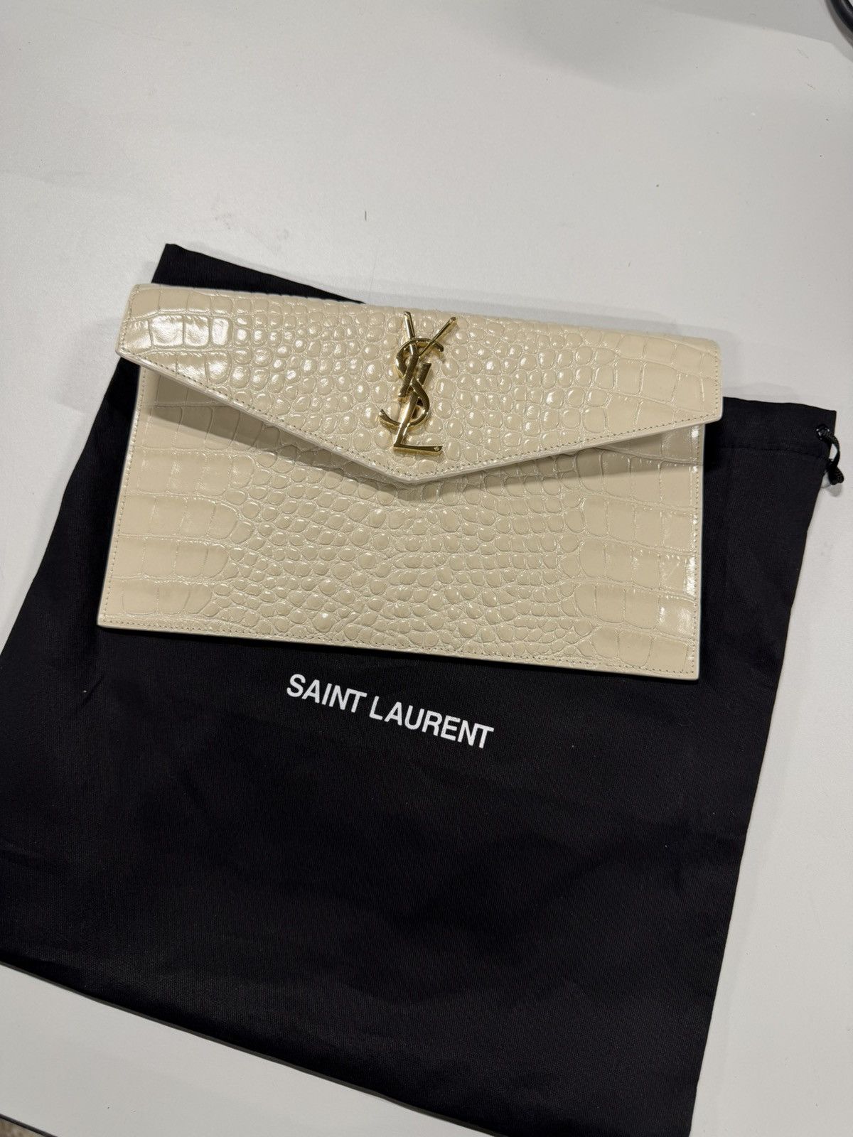 Saint Laurent Paris Saint Laurent Uptown Croco Leather Pouch NEW 900$ Size ONE SIZE - 1 Thumbnail