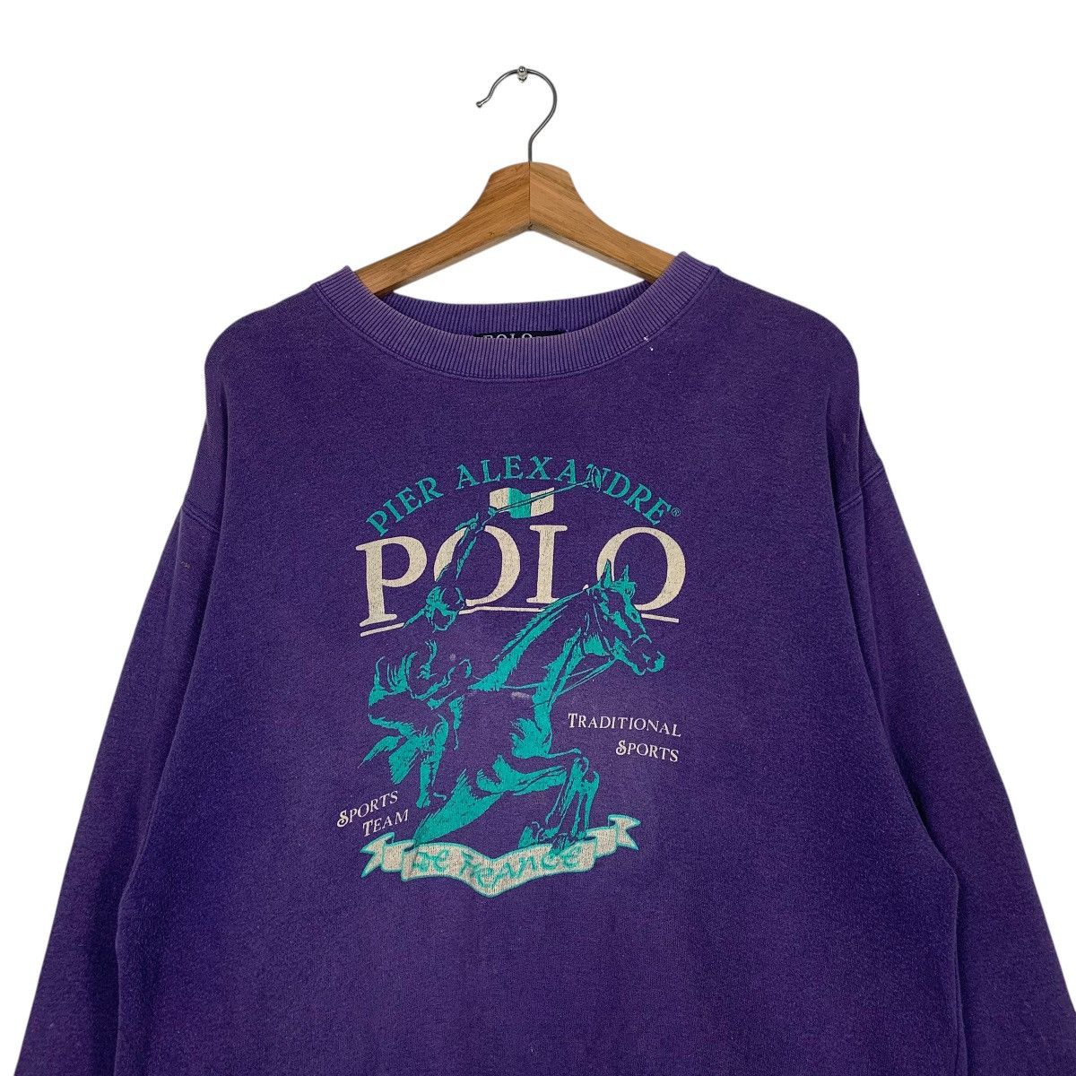 Japanese Brand Polo De Pier Alexandre Big Logo Purple Sweatshirt Size US L / EU 52-54 / 3 - 2 Thumbnail