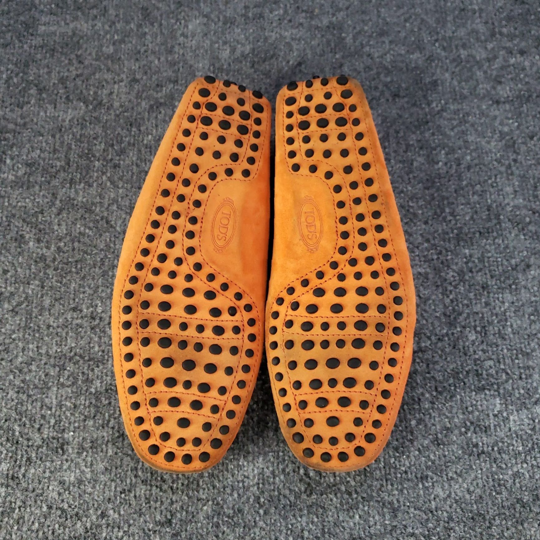 Vintage Tod's Gommino Loafers Mens Size 6 Orange Suede Slip On Casual Size US 6 / EU 39 - 7 Thumbnail