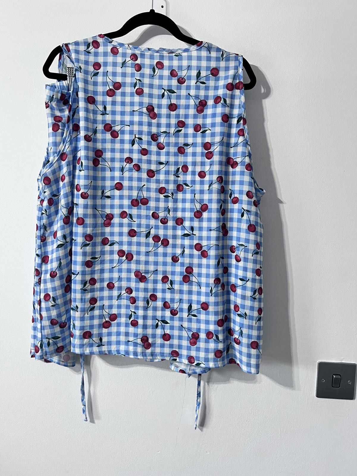 Other Yours Cherry Print Gingham Co-ord Set – UK 22/24 & 26/28 Size ONE SIZE - 6 Thumbnail