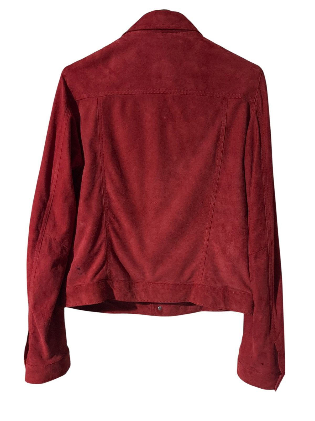 Jarod John Leonard JJL Goat Suede Red Trucker Jacket Size US M / EU 48-50 / 2 - 2 Thumbnail