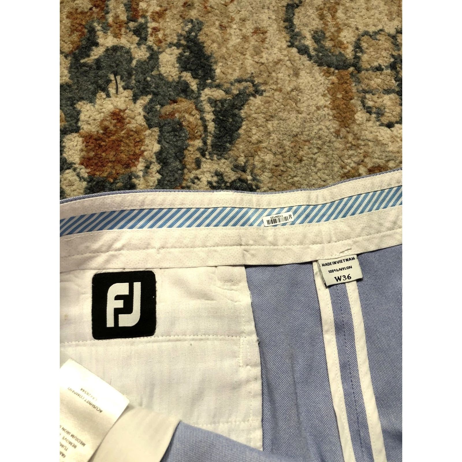 Footjoy FootJoy Shorts Mens 36 Blue Golf Chino Nylon Performance Flat Front Casual Size US 36 / EU 52 - 7 Thumbnail