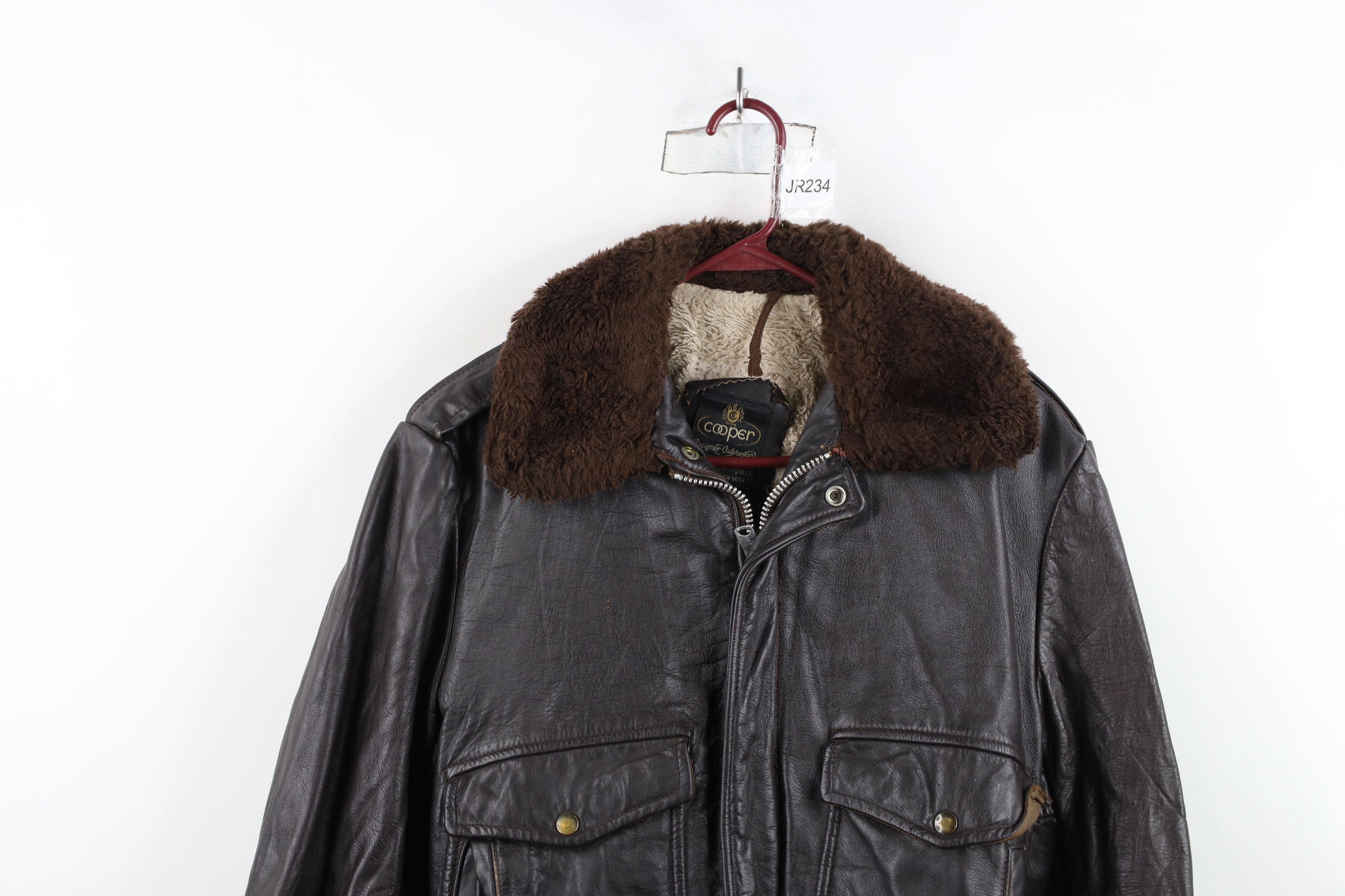 Cooper × Vintage Vintage 60s 70s Cooper Leather Flight Bomber Jacket USA Size US L / EU 52-54 / 3 - 2 Thumbnail