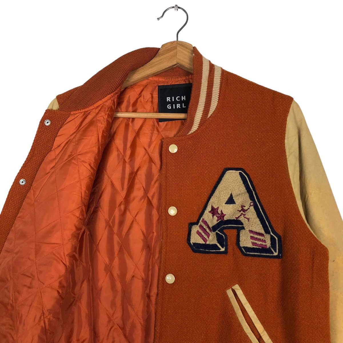 Japanese Brand Vtg Varsity Jacket Leather Rich Girl Japan Hysteric Glamour Size US M / EU 48-50 / 2 - 15 Thumbnail
