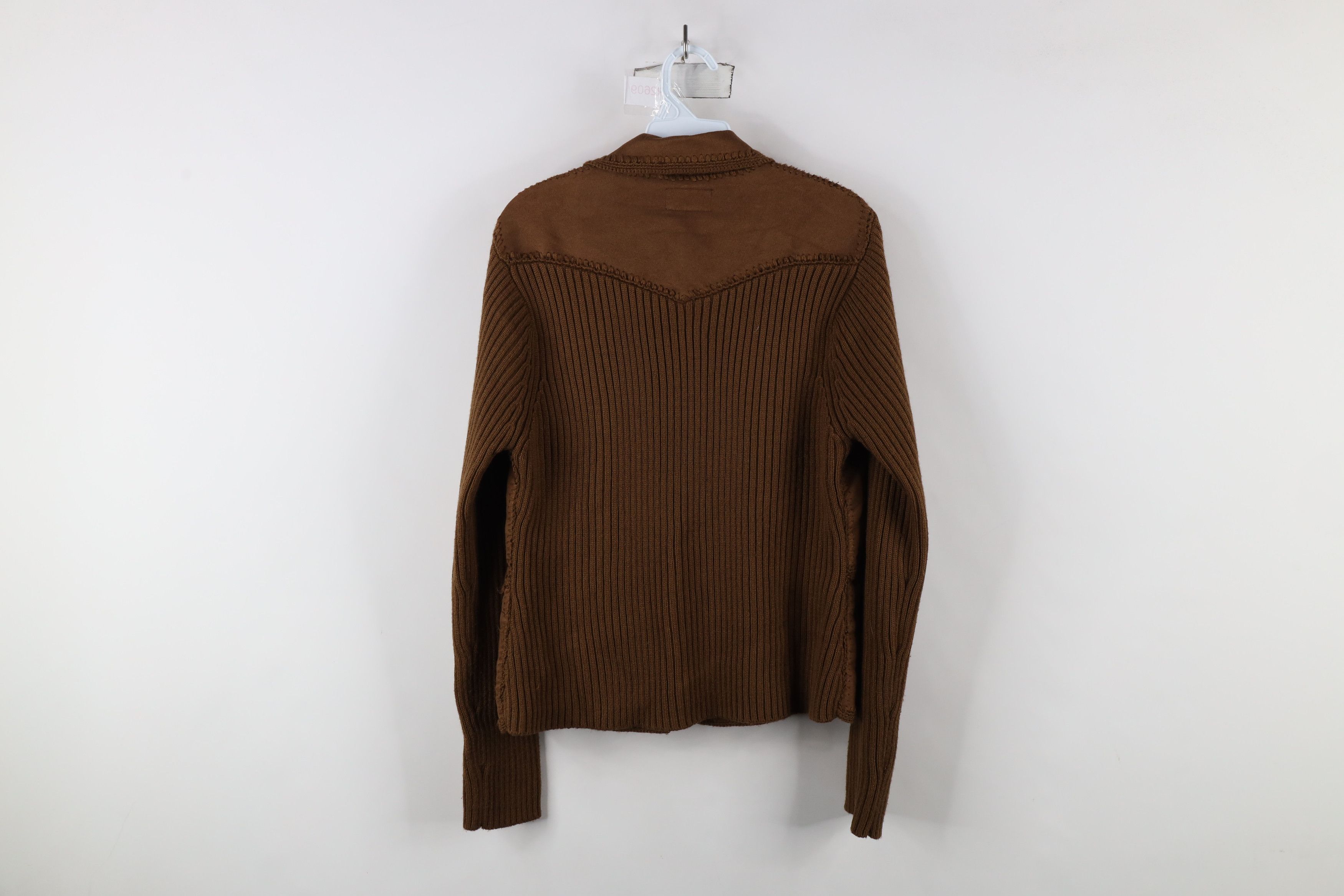Vintage Vintage 90s Streetwear Blend Ribbed Knit Cardigan Sweater Size L / US 10 / IT 46 - 8 Thumbnail