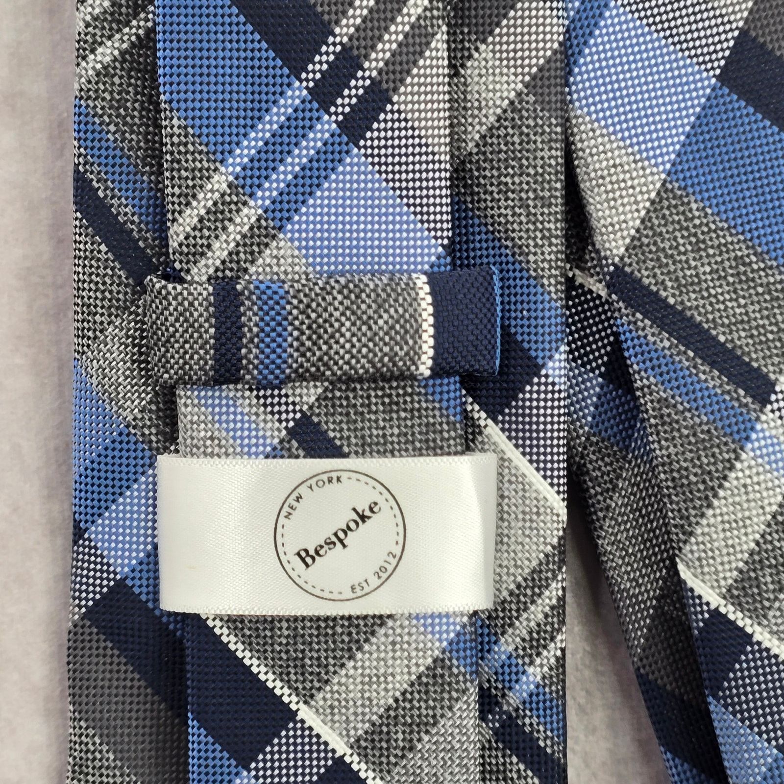 Other Bespoke Blue Plaid Tartan Stripe Executive Neck Tie Men's Size 30 - 4 Thumbnail