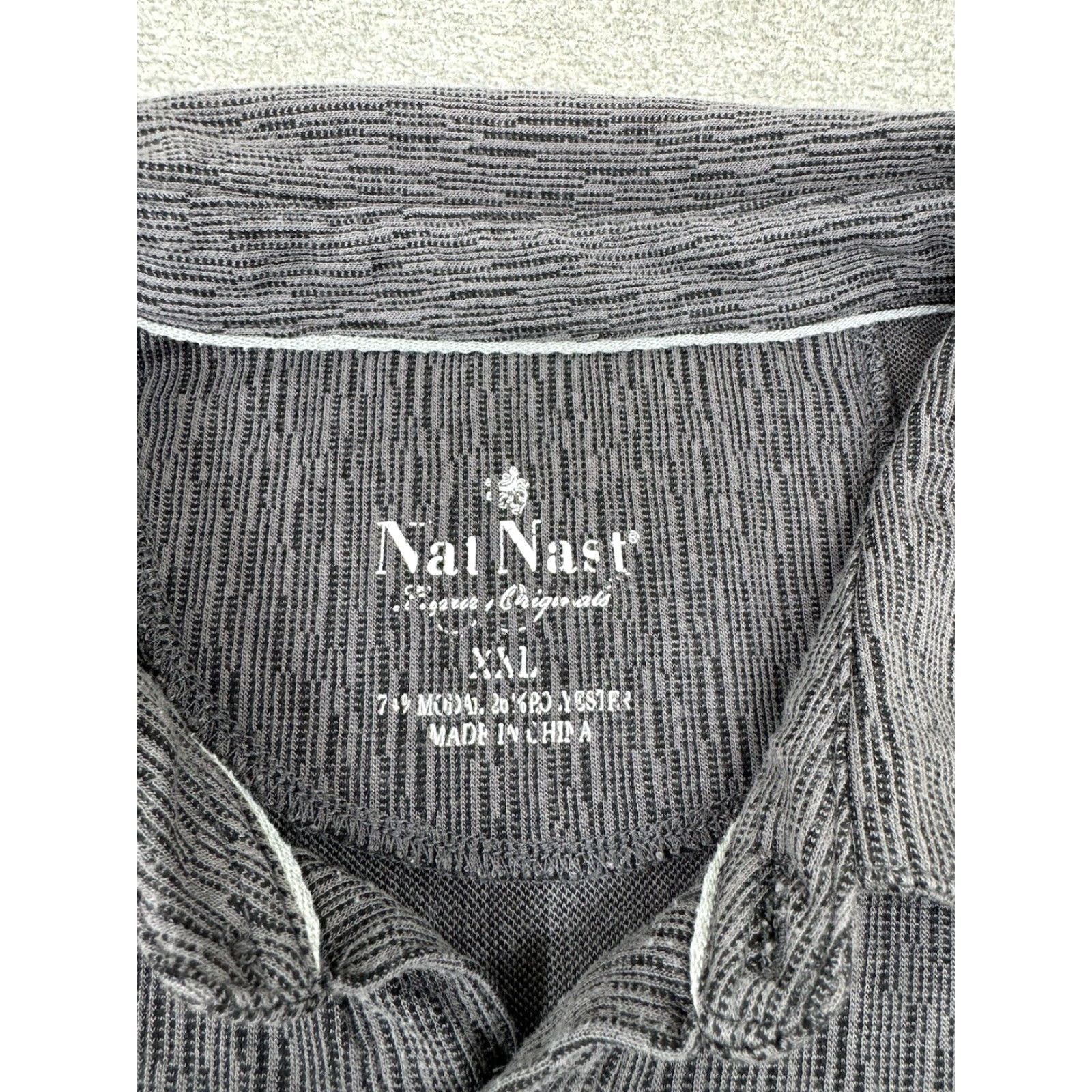 Nat Nast Nat Nast Silk Shirt Mens 2XL Gray Black Polo Short Sleeve Bowling Luxury Size US XXL / EU 58 / 5 - 4 Thumbnail