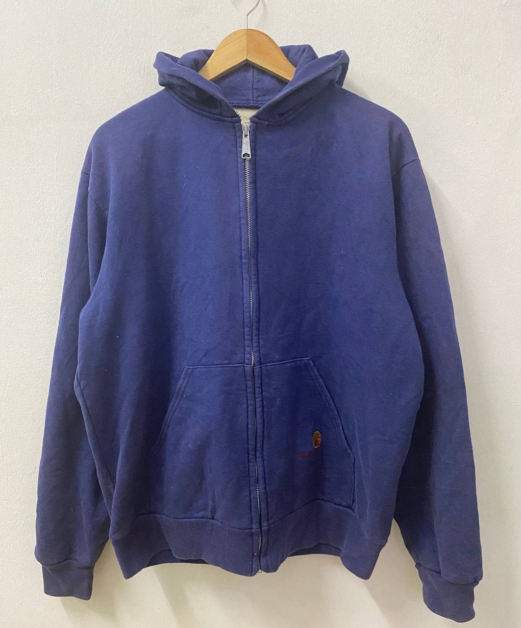Carhartt Vintage 90s Carhartt Zip Up Heavyweight Hoodie Thermal Lined Size US L / EU 52-54 / 3 - 1 Thumbnail